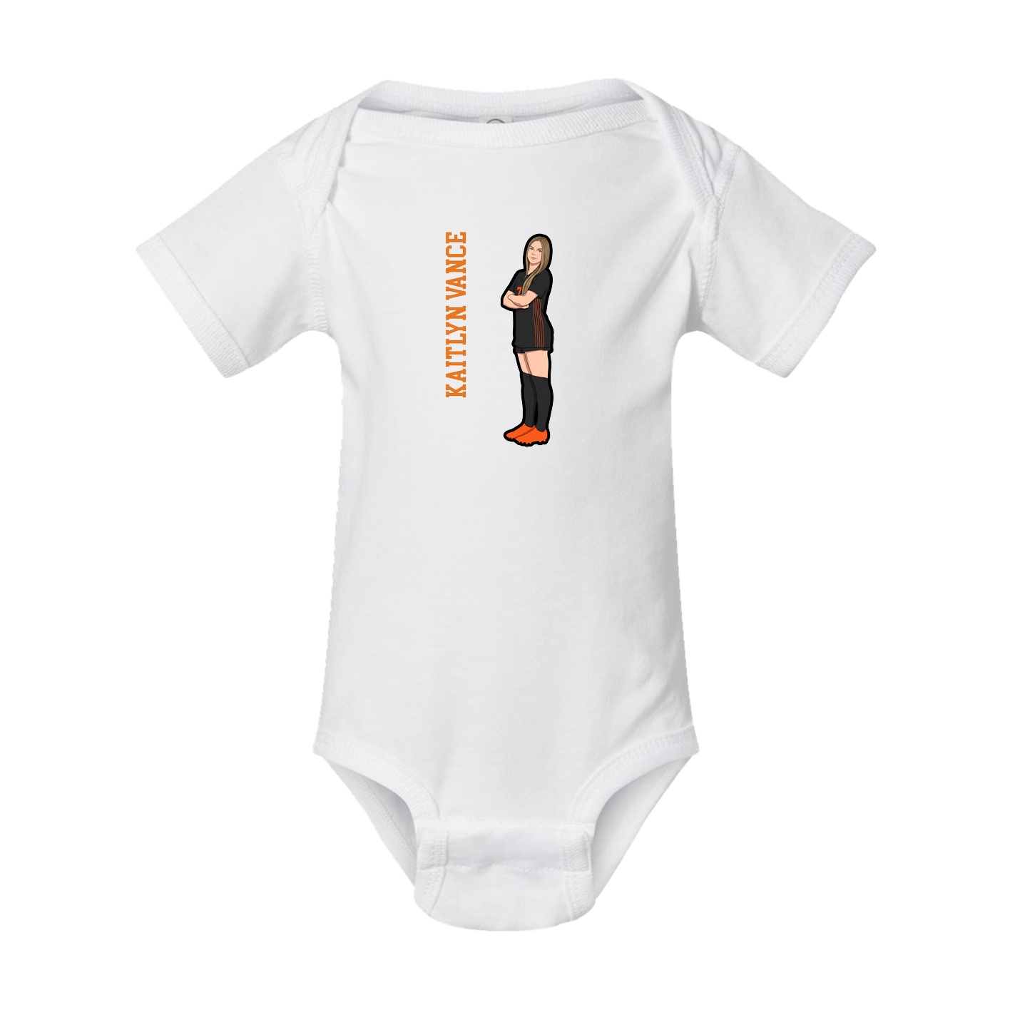 Baby Onesie — Name Vertical in White