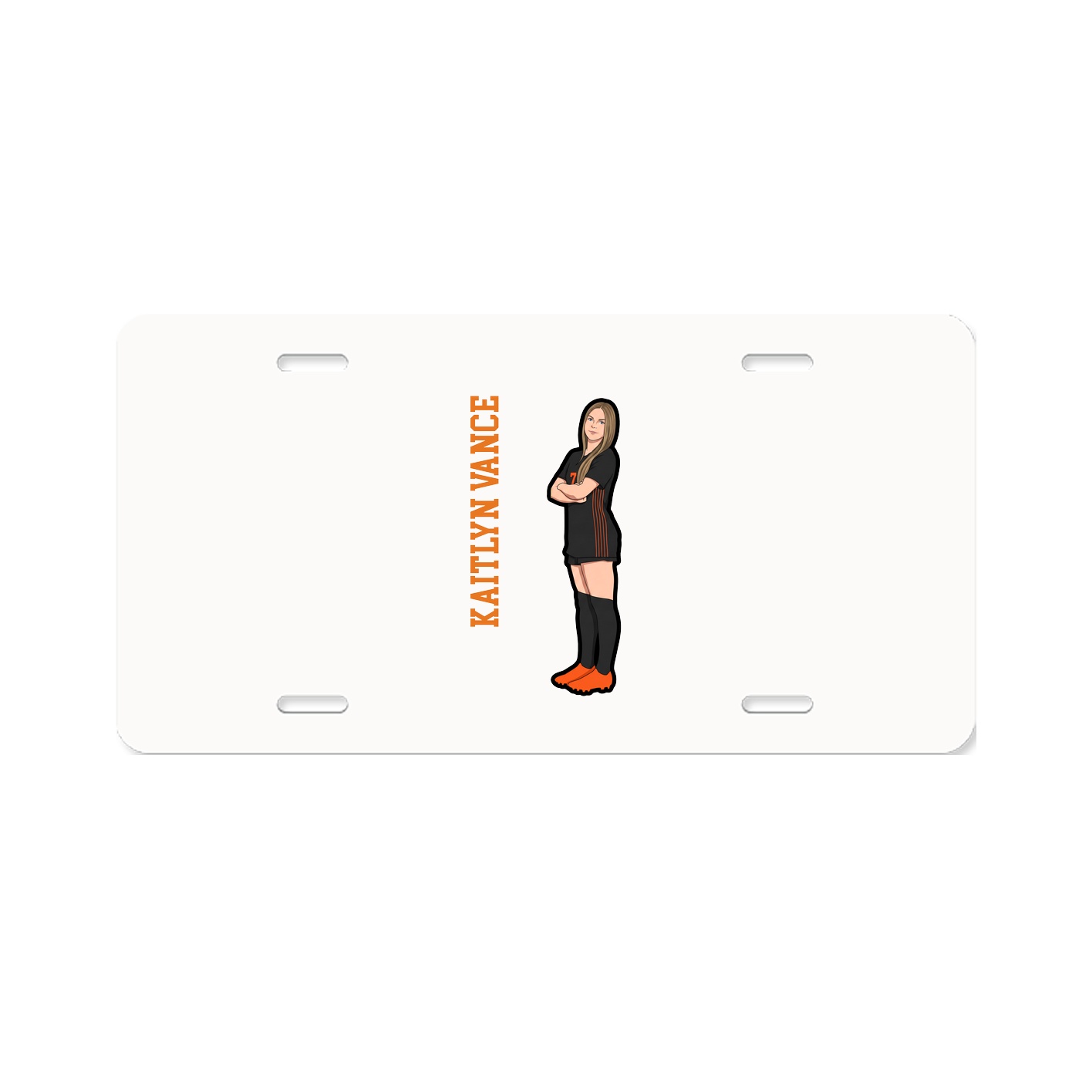 License Plate — Name Vertical in Classic