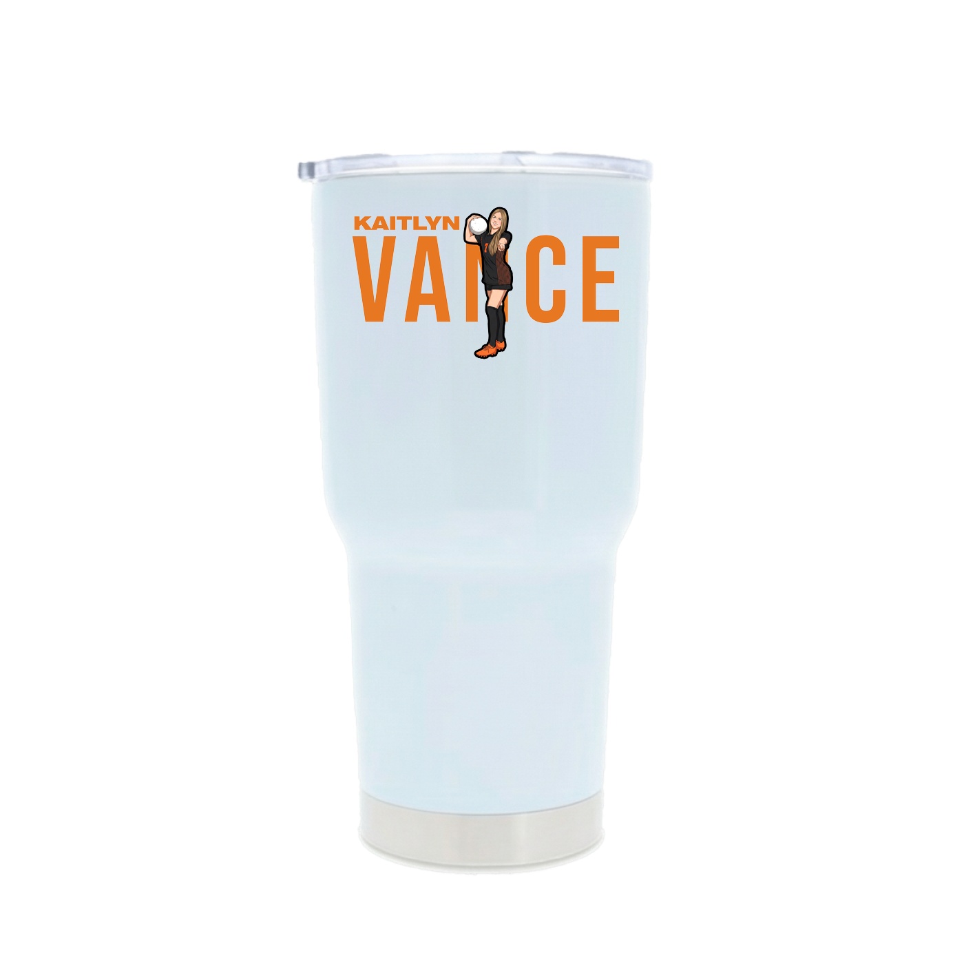 30oz Stainless Steel Tumbler — Player Name in White