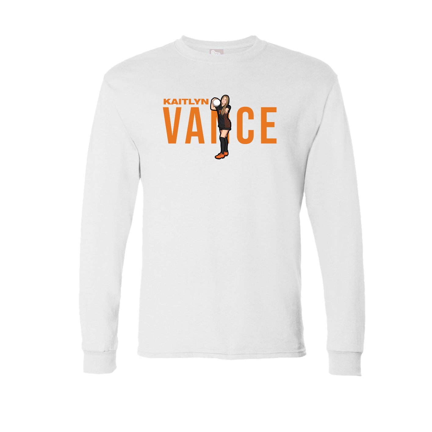 Long Sleeve Tee — Player Name in White