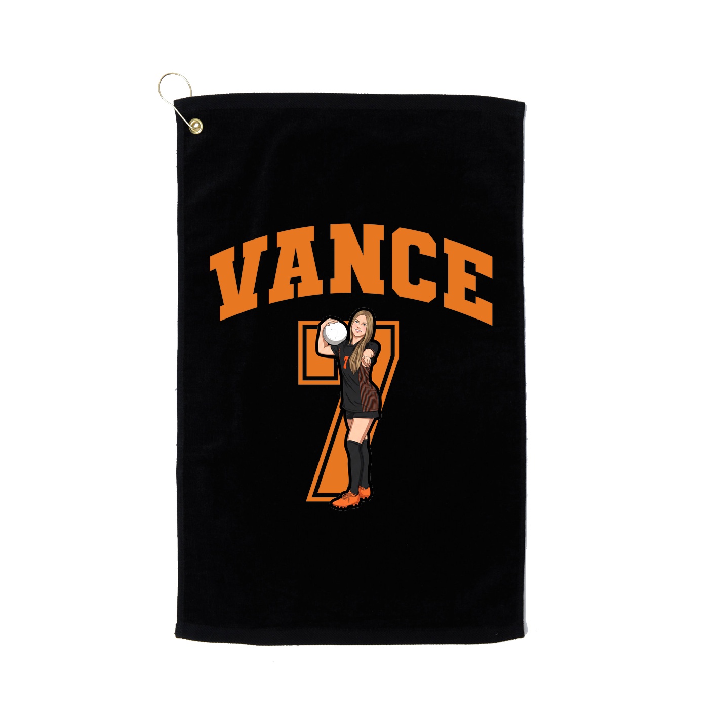 Golf Towel — Number in Black