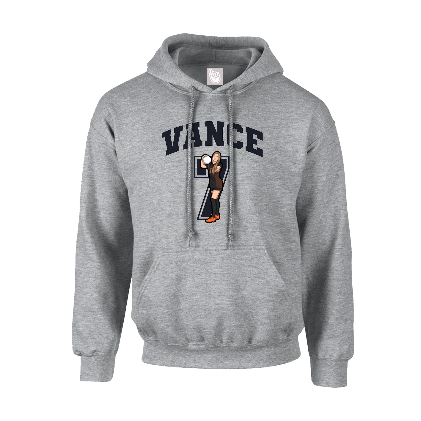 Hoodie — Number in Grey