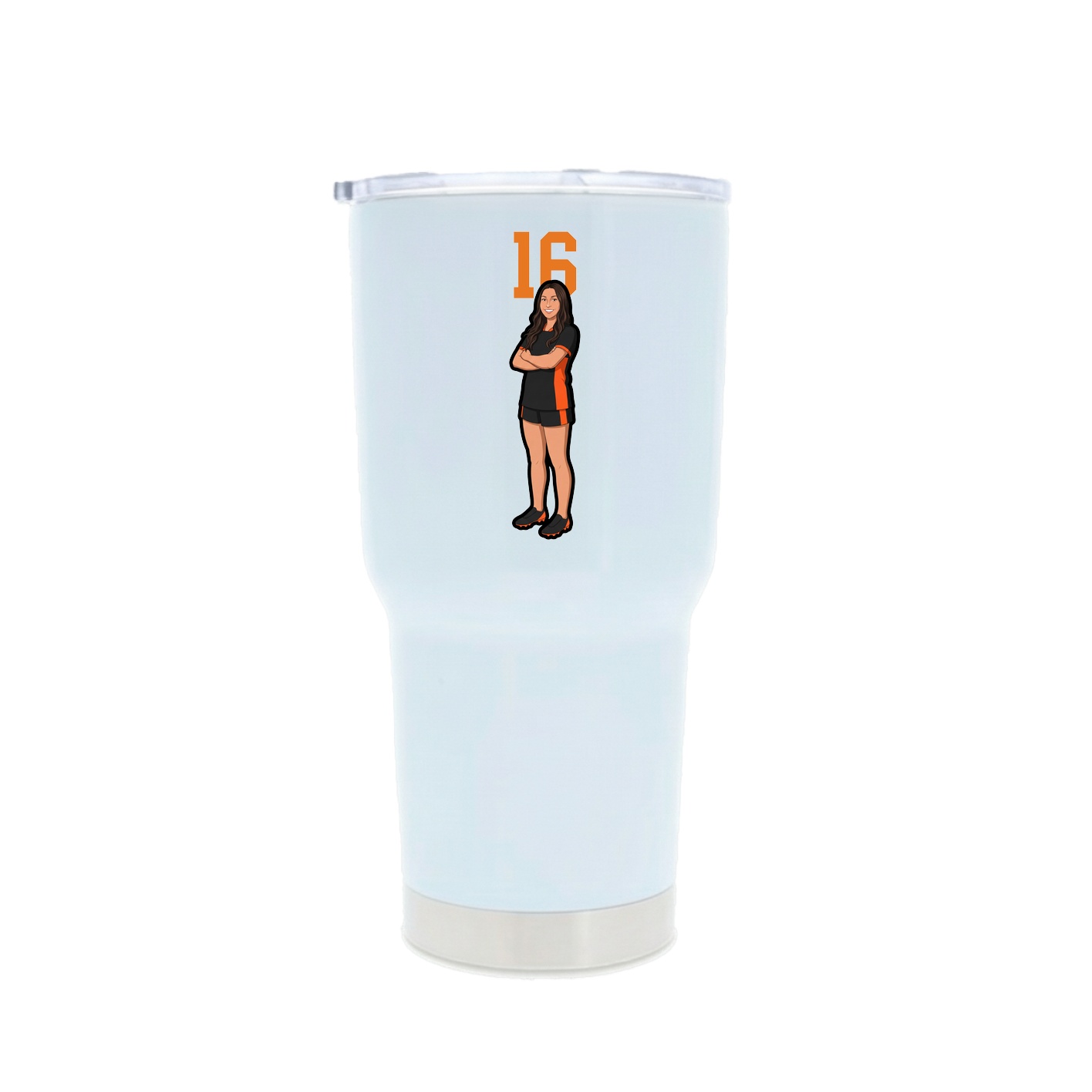 30oz Stainless Steel Tumbler — Number Top in White