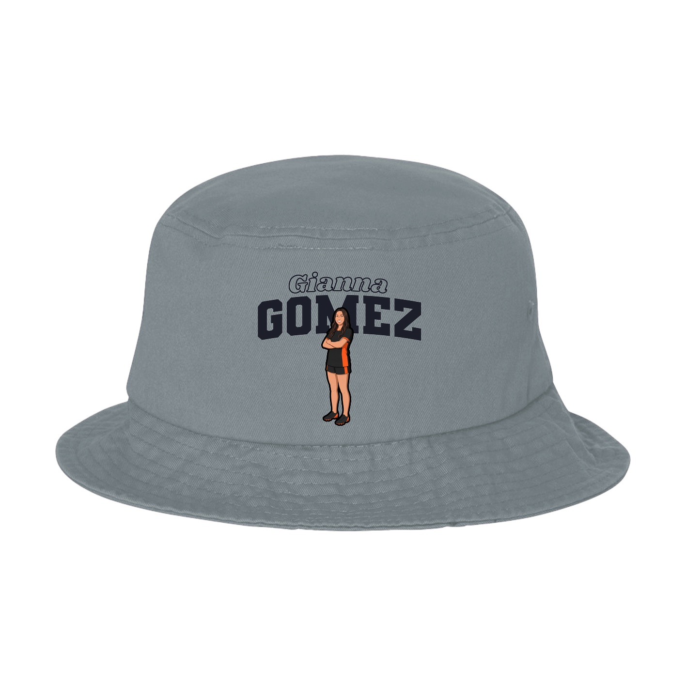 Bucket Cap — Name Arch in Grey