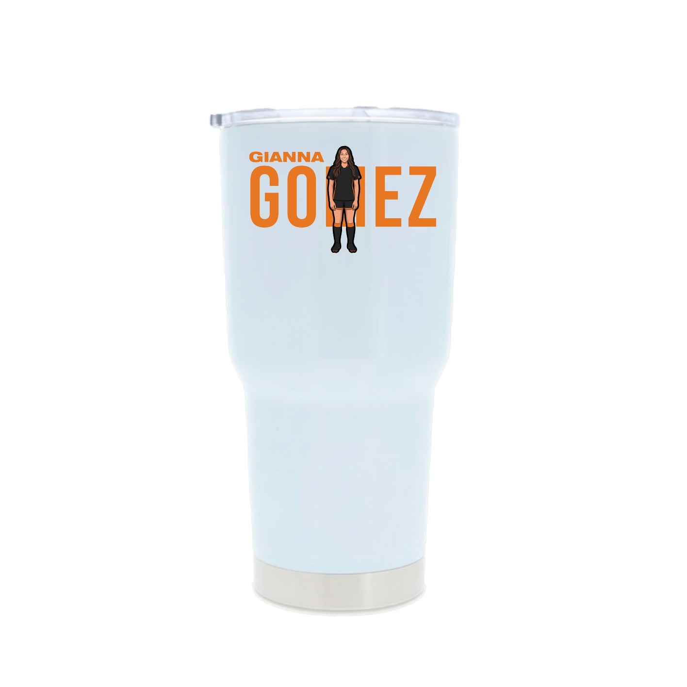 30oz Stainless Steel Tumbler — Player Name in White