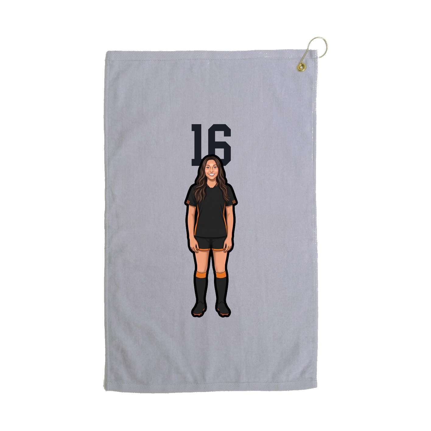 Golf Towel — Number Top in Grey