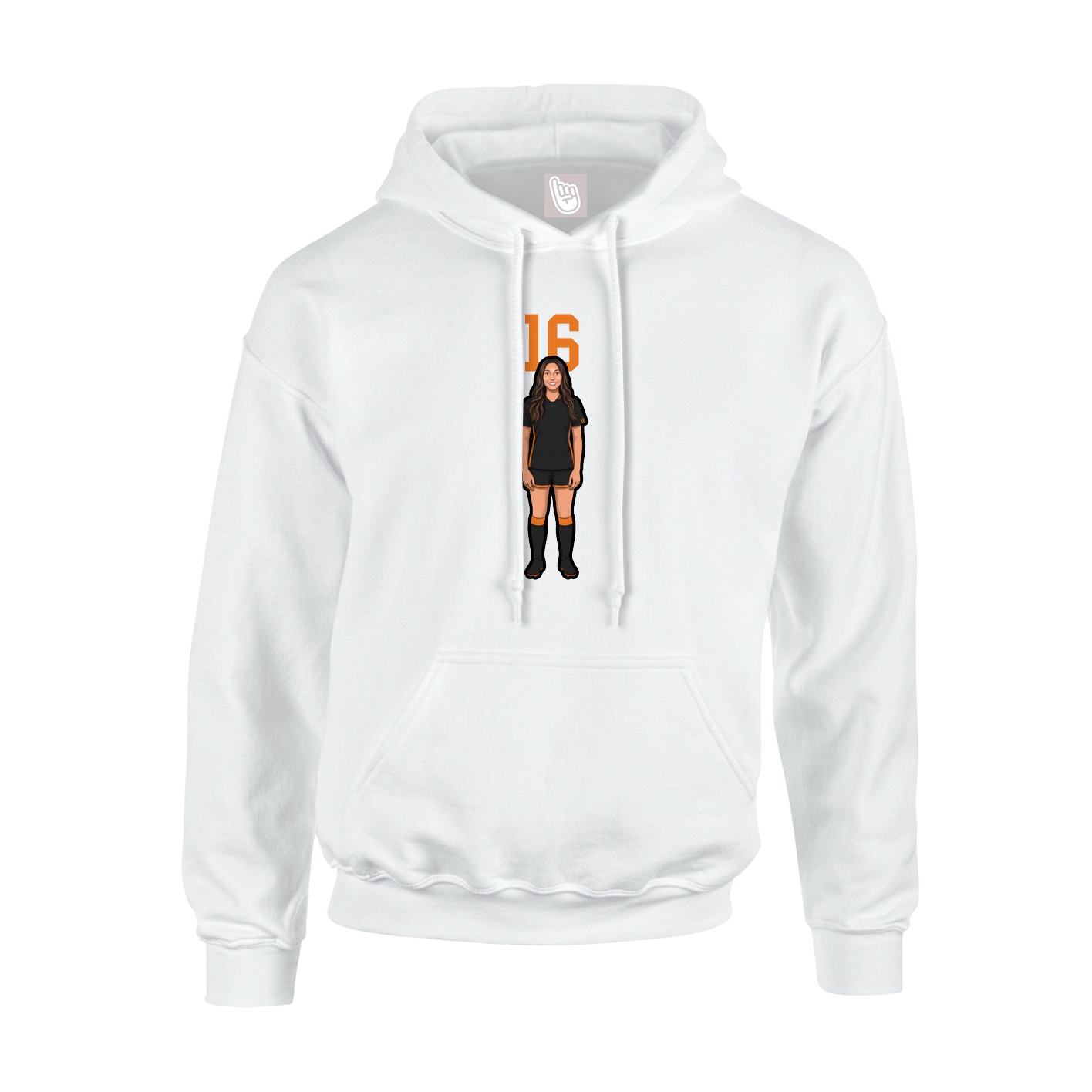 Youth Hoodie — Number Top in White