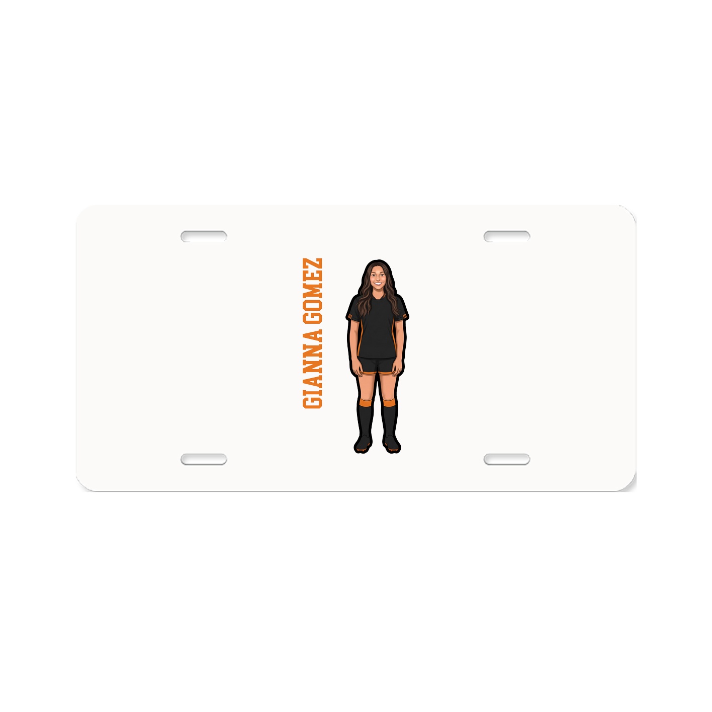 License Plate — Name Vertical in Classic