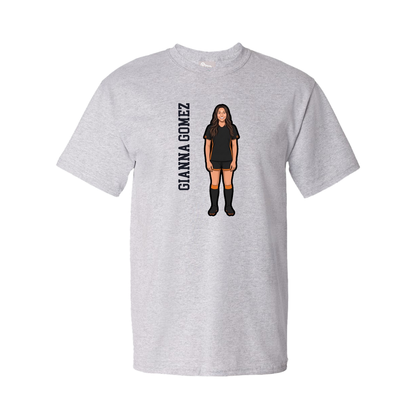 Tee — Name Vertical in Grey