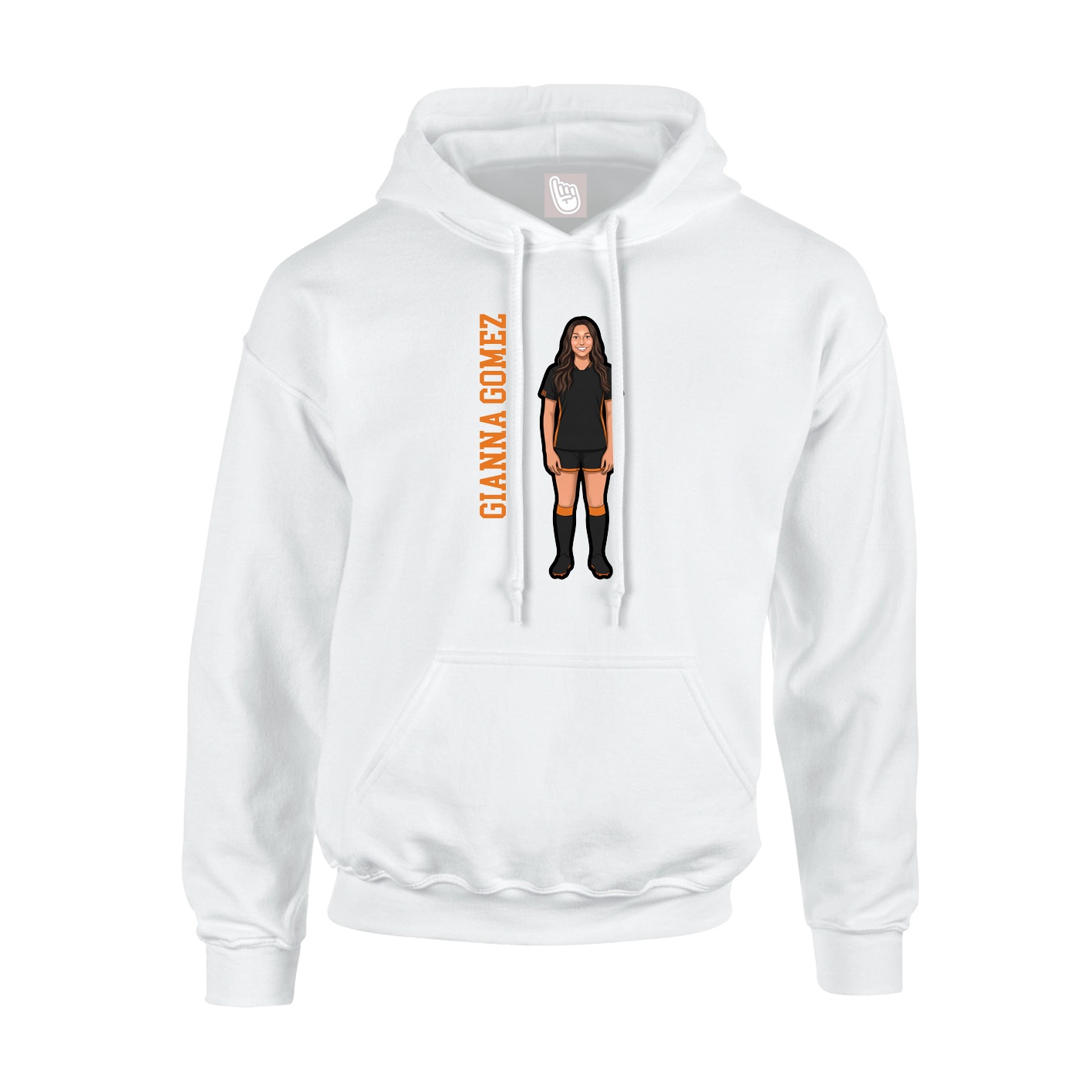 Hoodie — Name Vertical in White