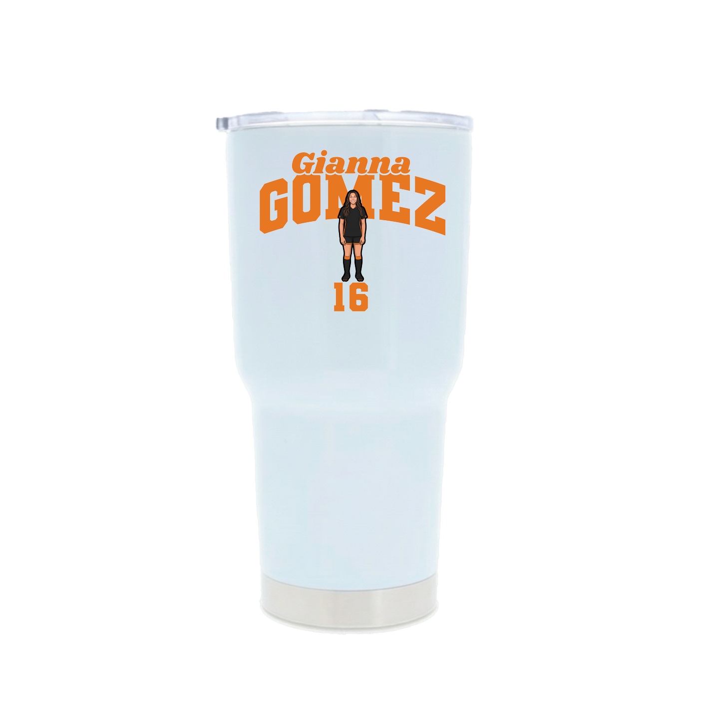 30oz Stainless Steel Tumbler — Signature Arch in White