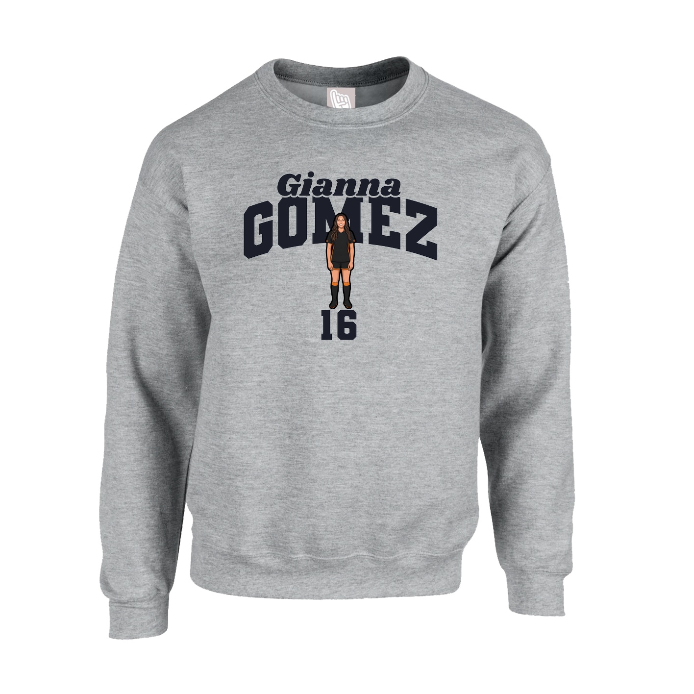 Fleece Crew — Signature Arch in Grey