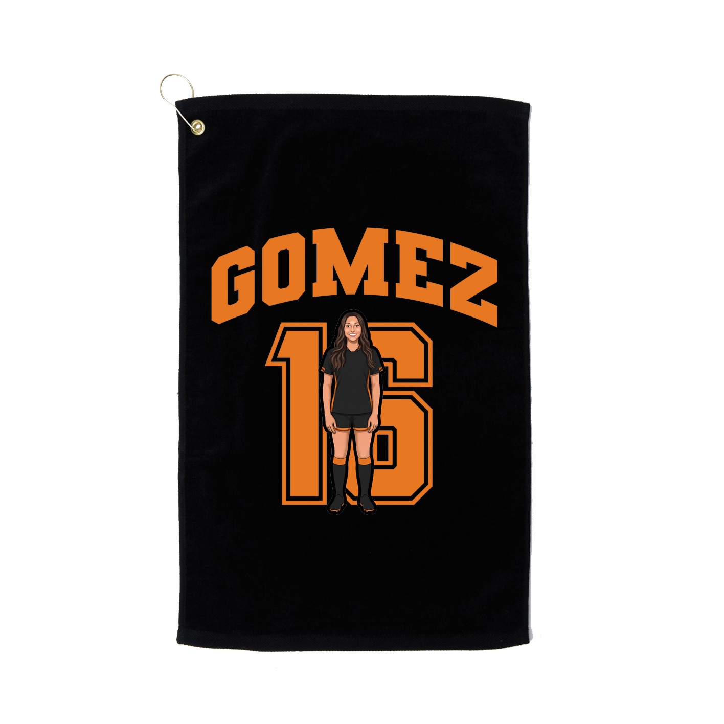 Golf Towel — Number in Black