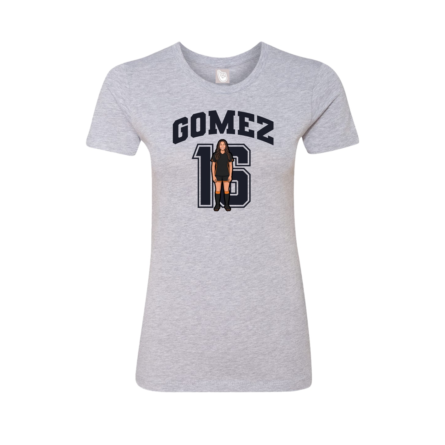 Womens Tee — Number in Grey
