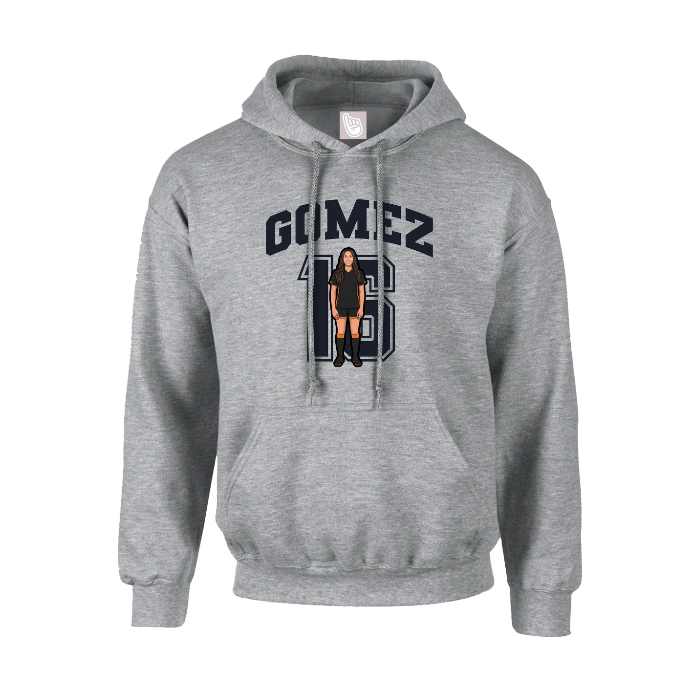Hoodie — Number in Grey