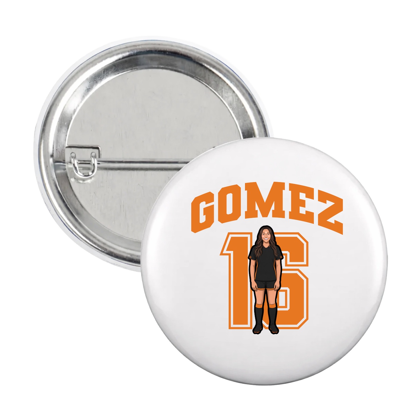 Game Day Button — Number in White