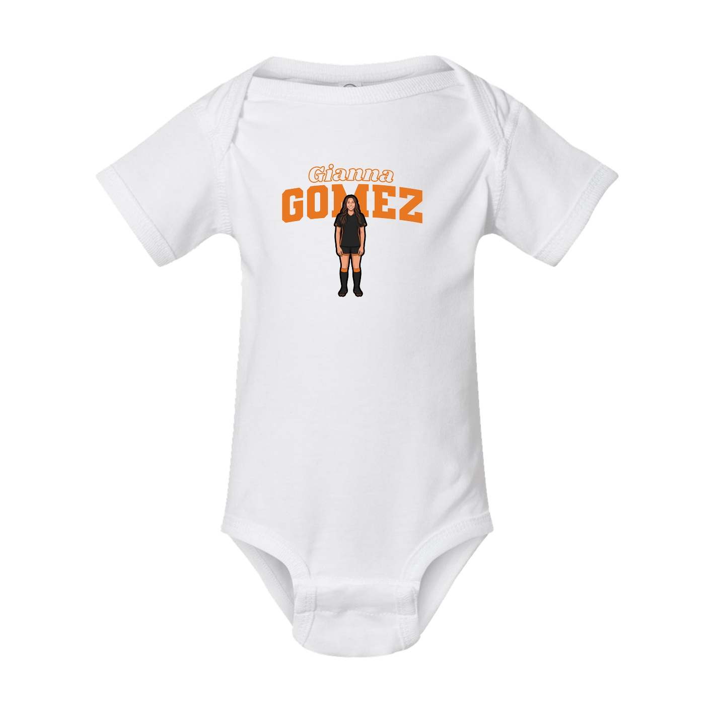 Baby Onesie — Name Arch in White