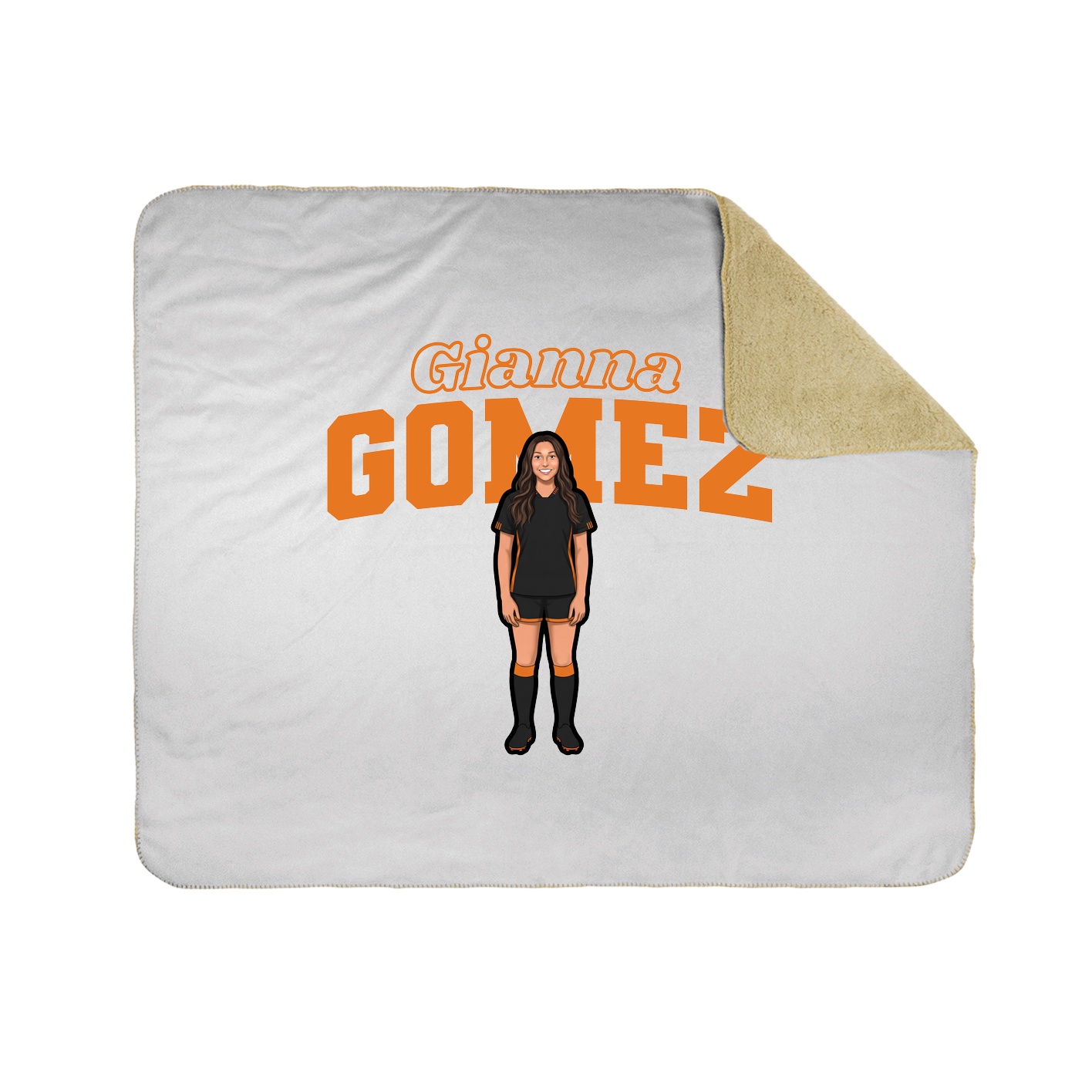 Throw Blanket — Name Arch in White
