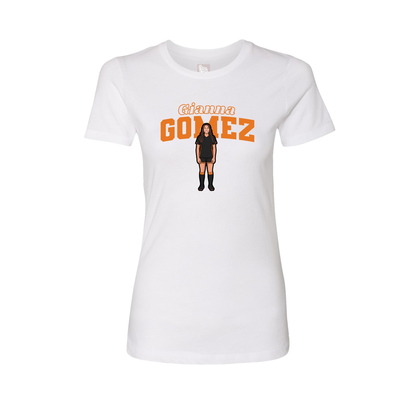 Womens Tee — Name Arch in White