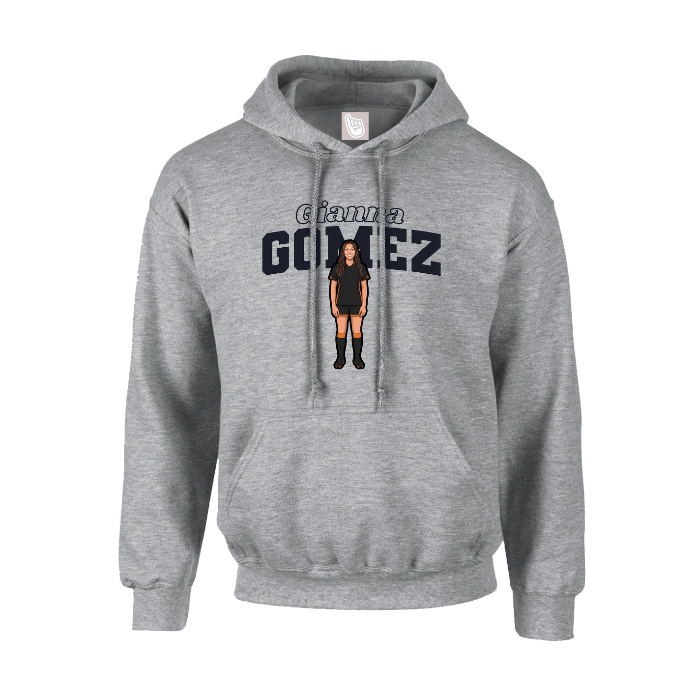 Youth Hoodie — Name Arch in Grey