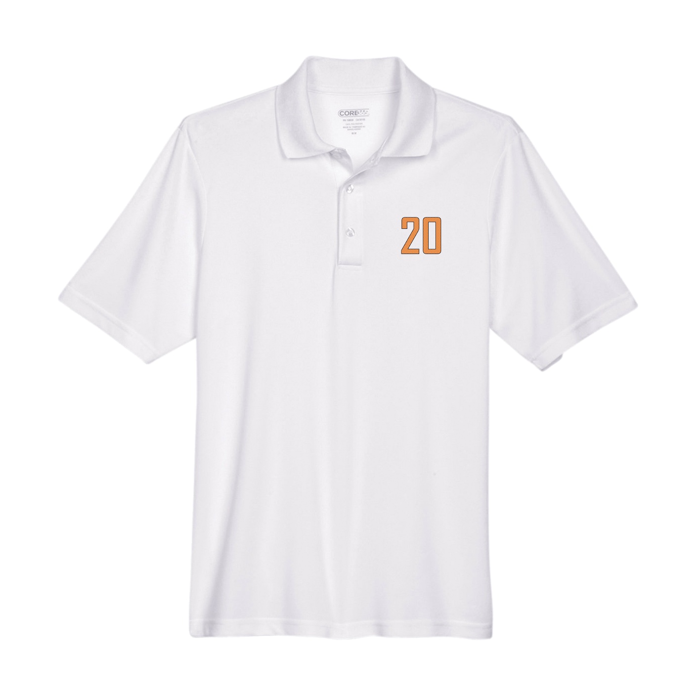 Performance Polo — Front Shirsy in White