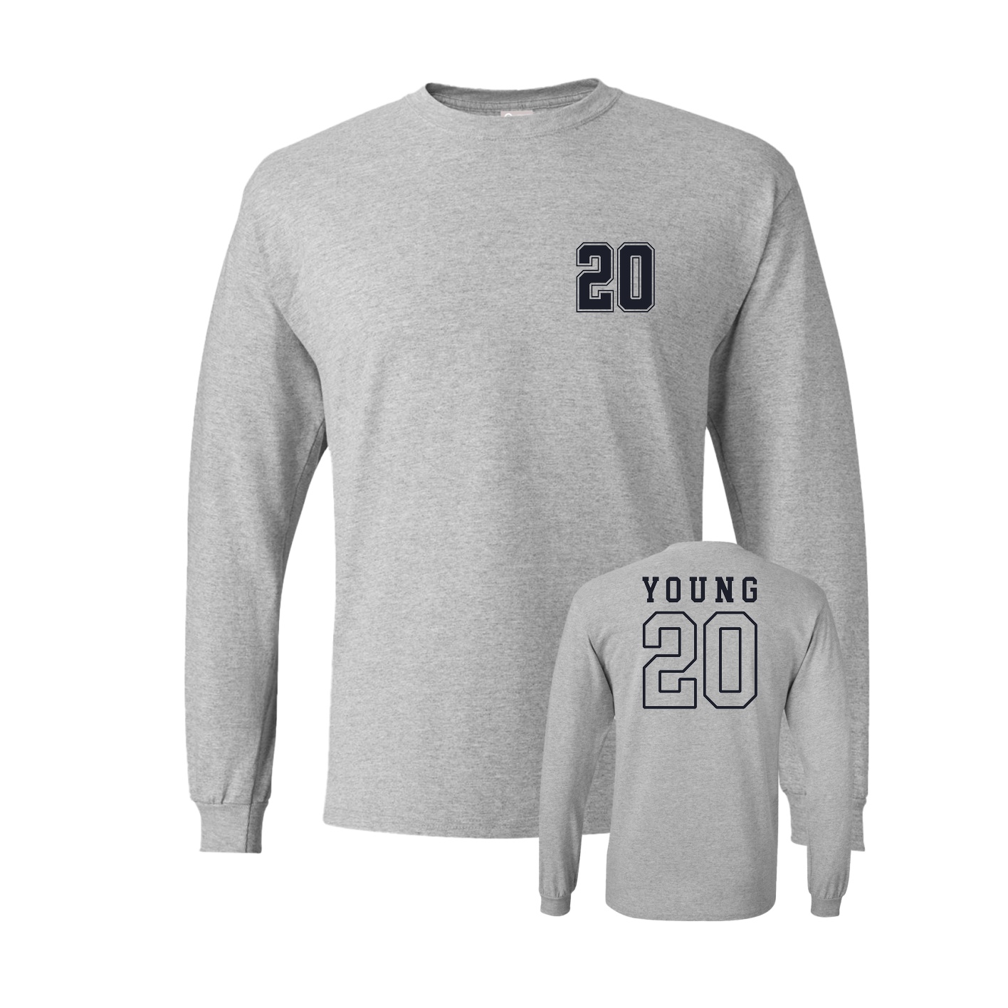 Long Sleeve Tee — Chest Back in Grey