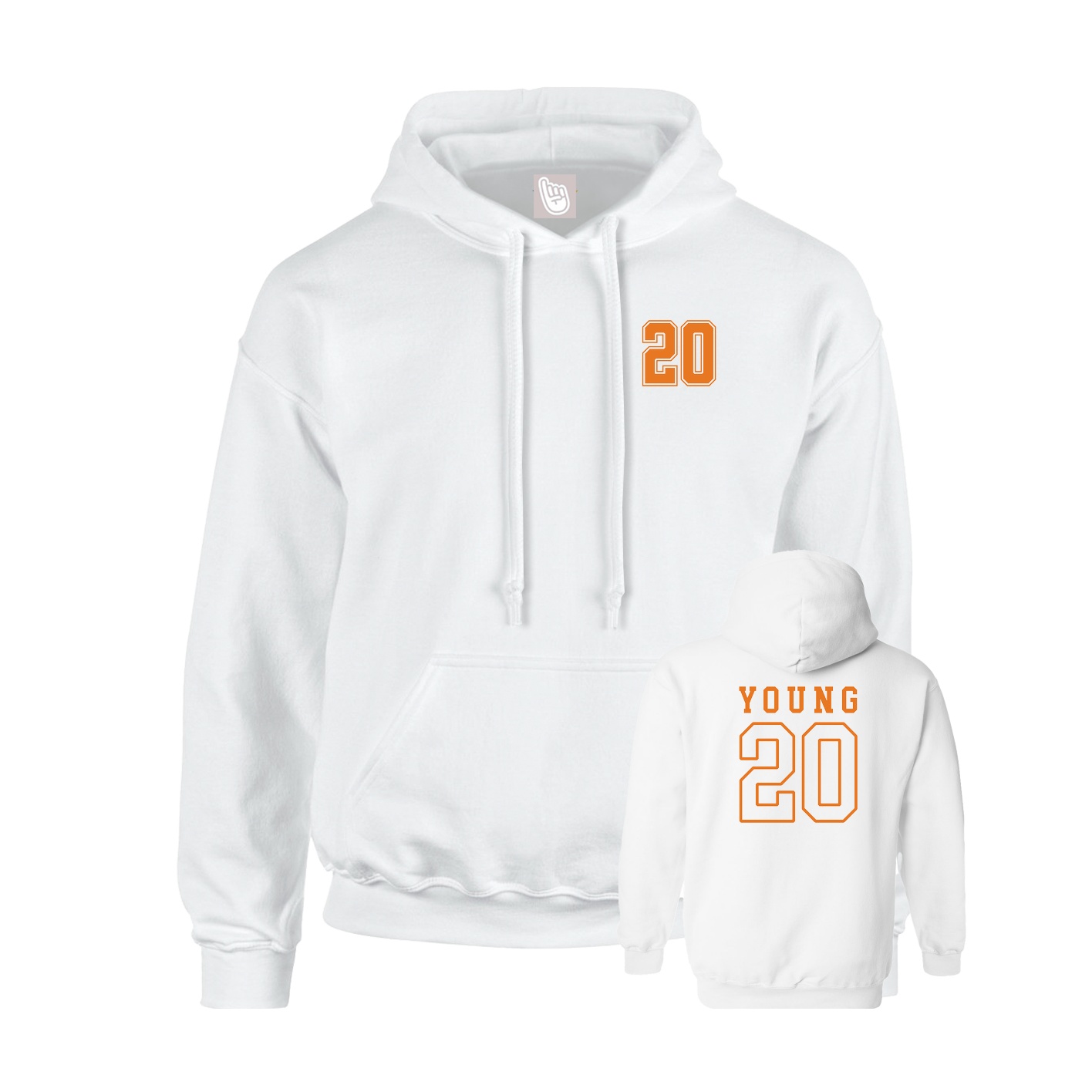 Hoodie — Chest Back in White