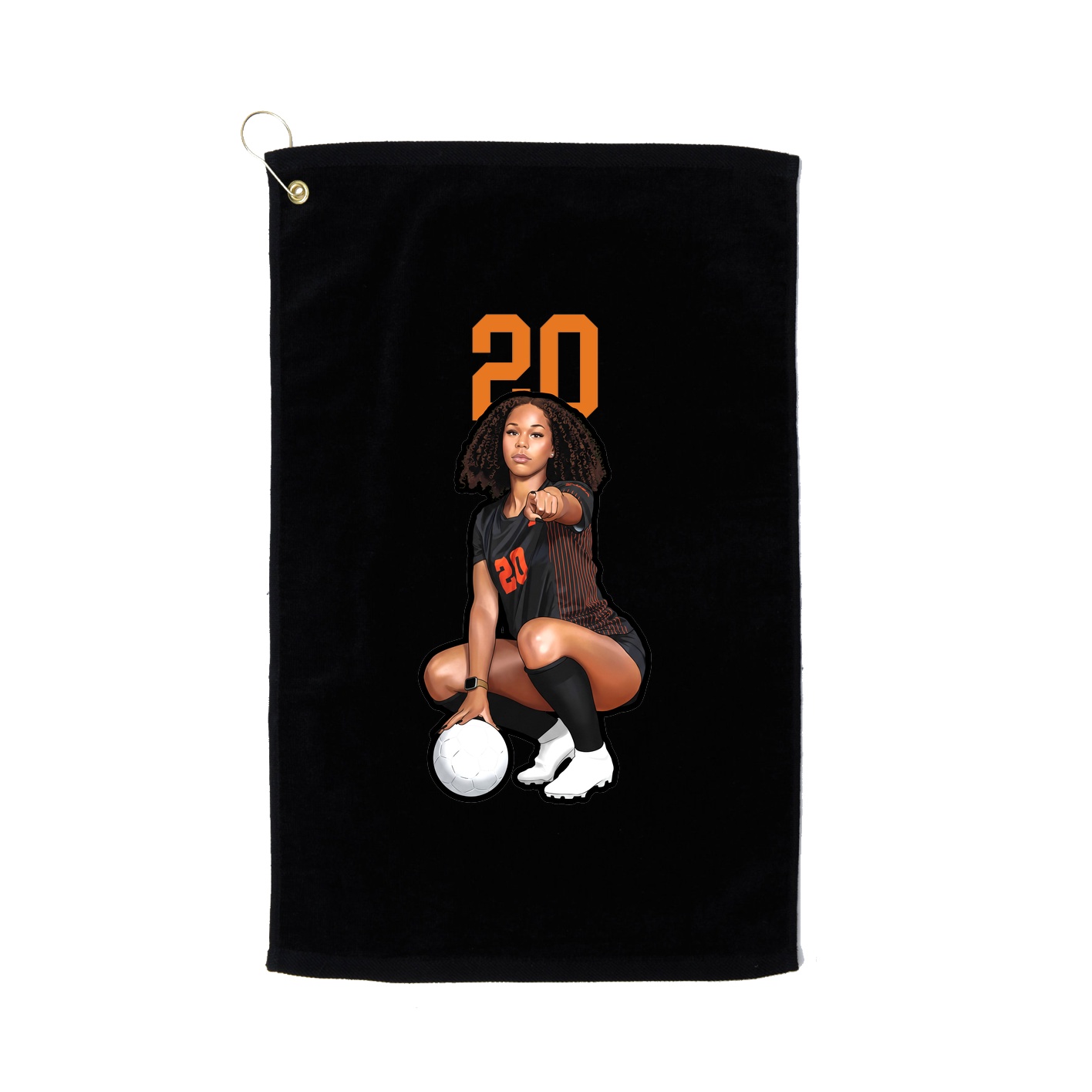 Golf Towel — Number Top in Black