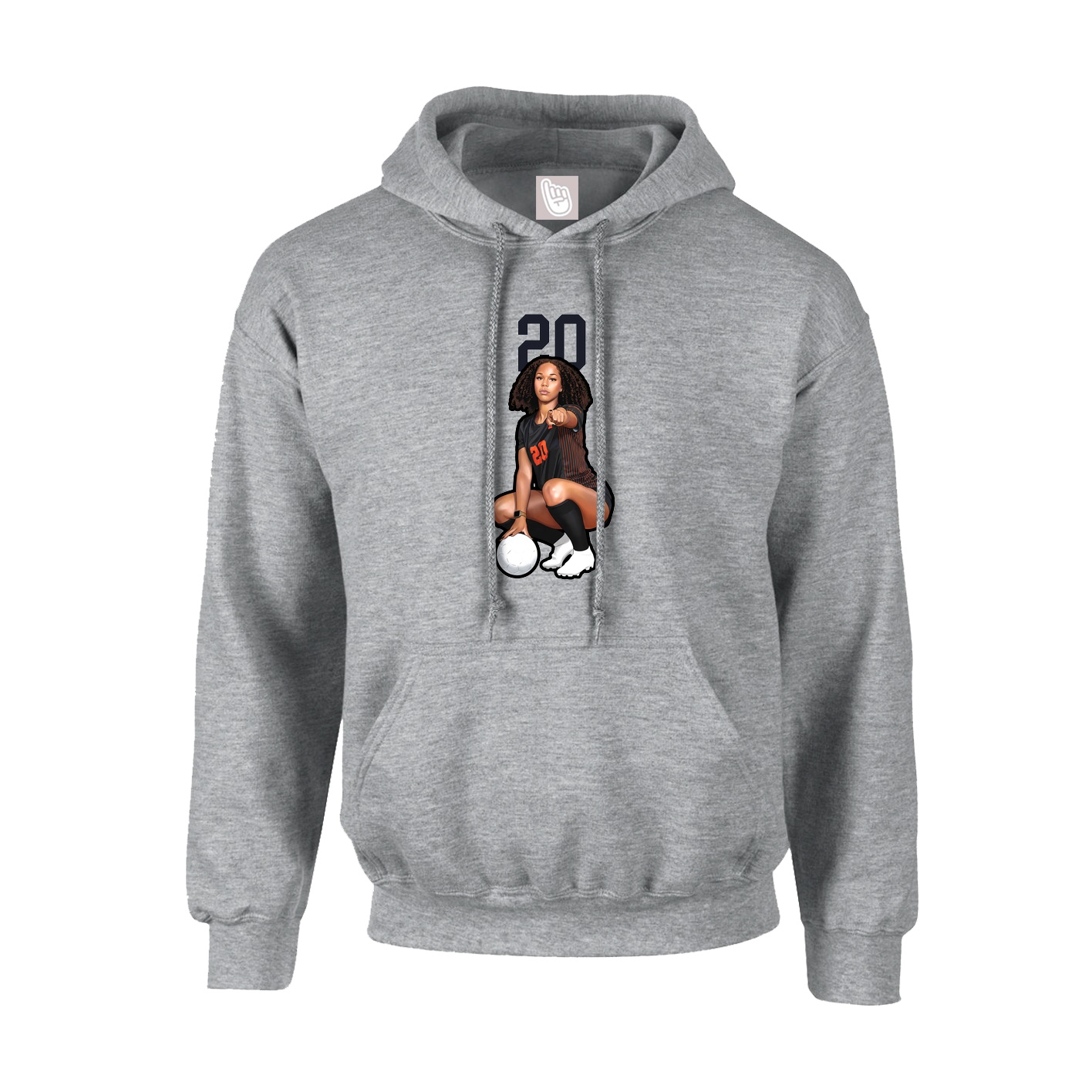 Youth Hoodie — Number Top in Grey