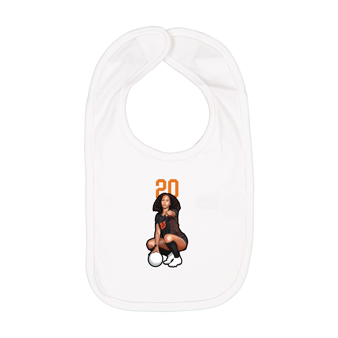 Infant Bib — Number Top in White