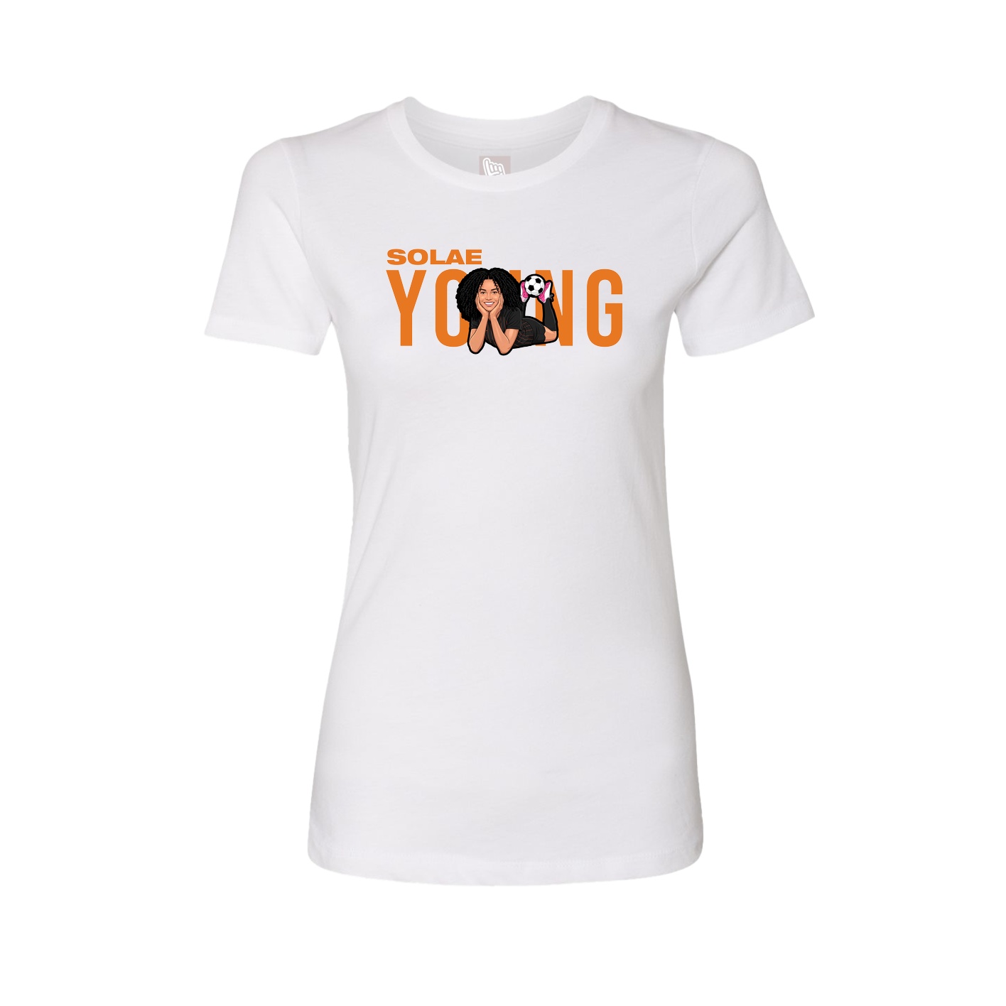 Fitted Women's Tee — Player Name in White