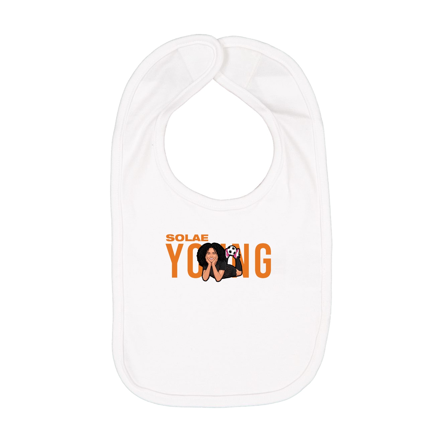 Infant Bib — Player Name in White