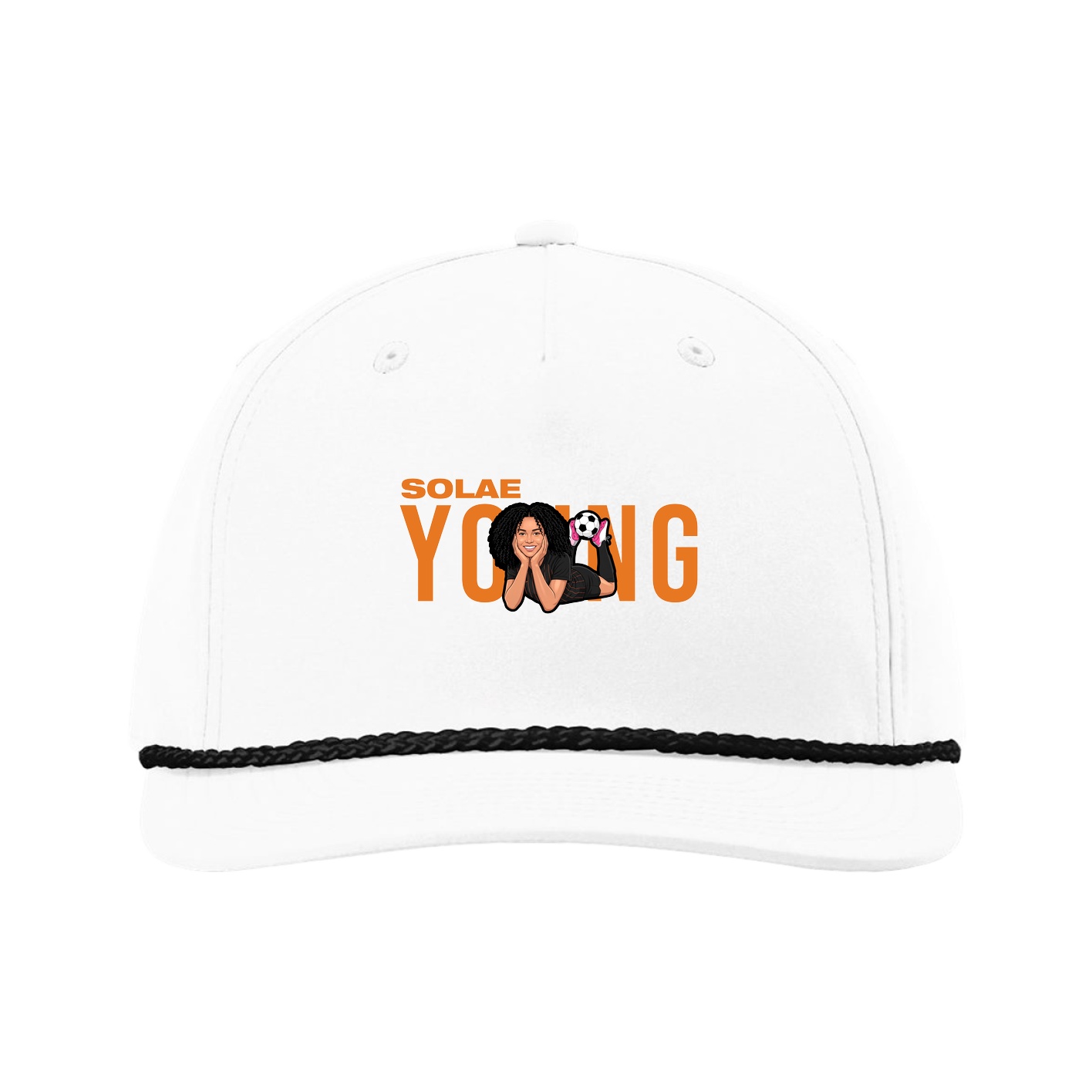 Five-Panel Classic Rope Cap — Player Name in White