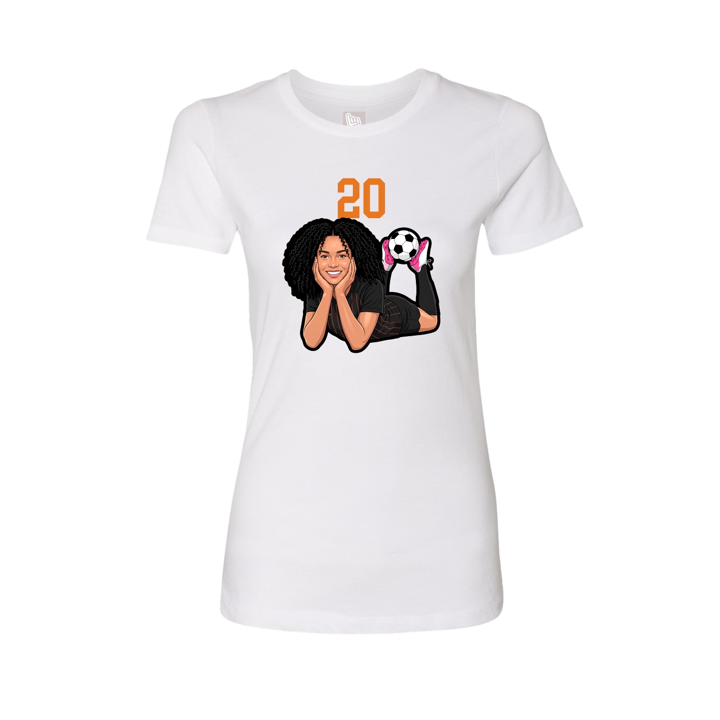 Fitted Women's Tee — Number Top in White