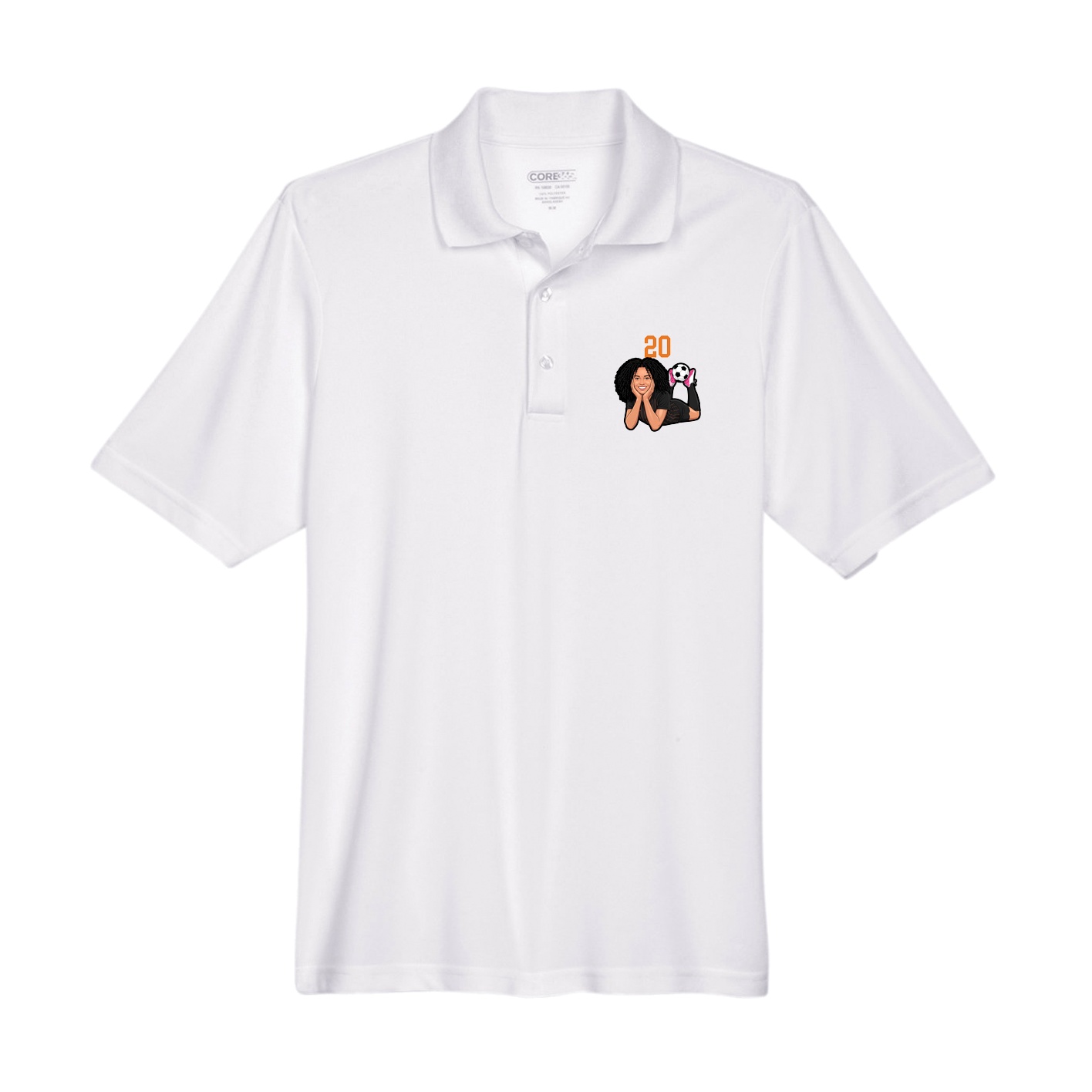 Performance Polo — Number Top in White