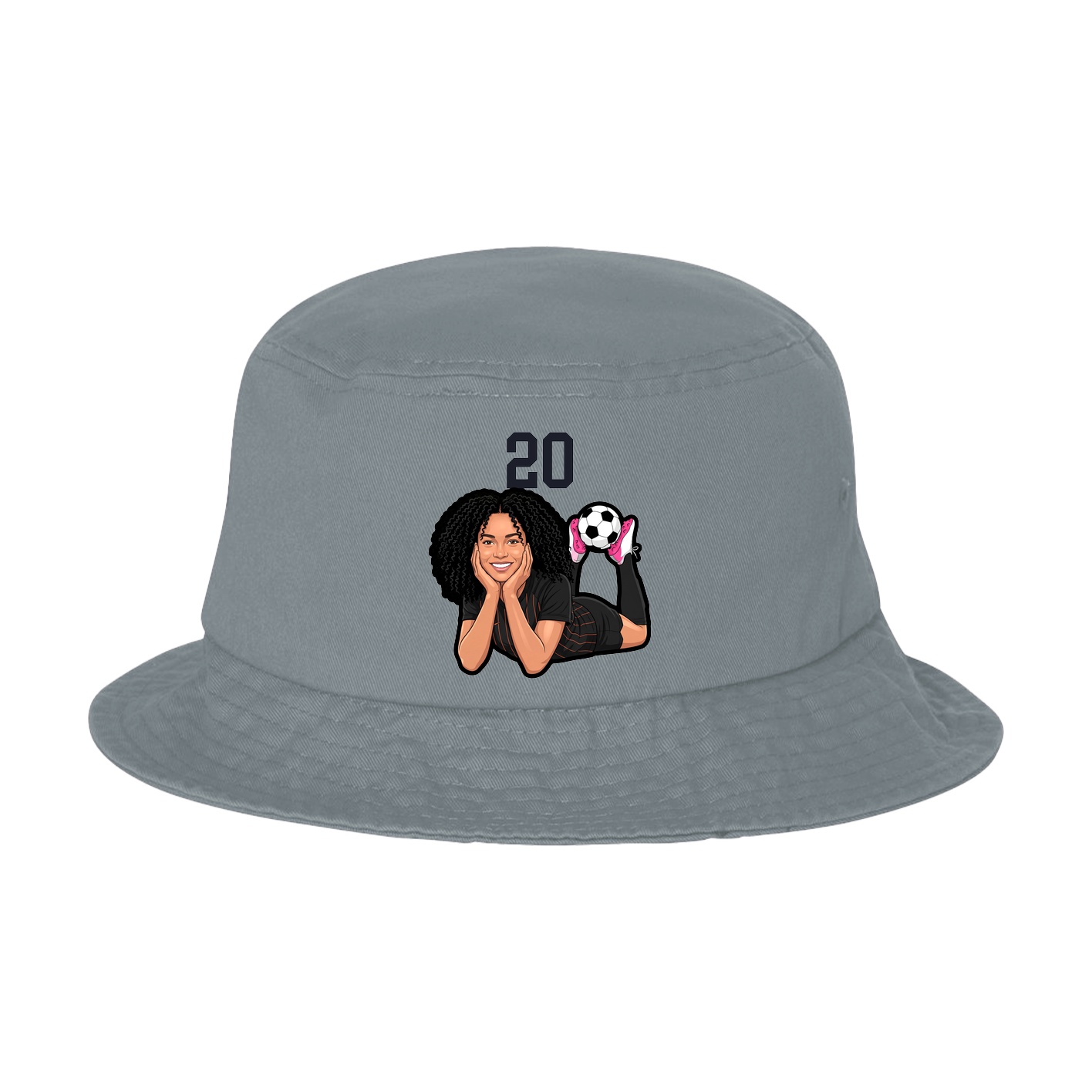 Bucket Cap — Number Top in Grey