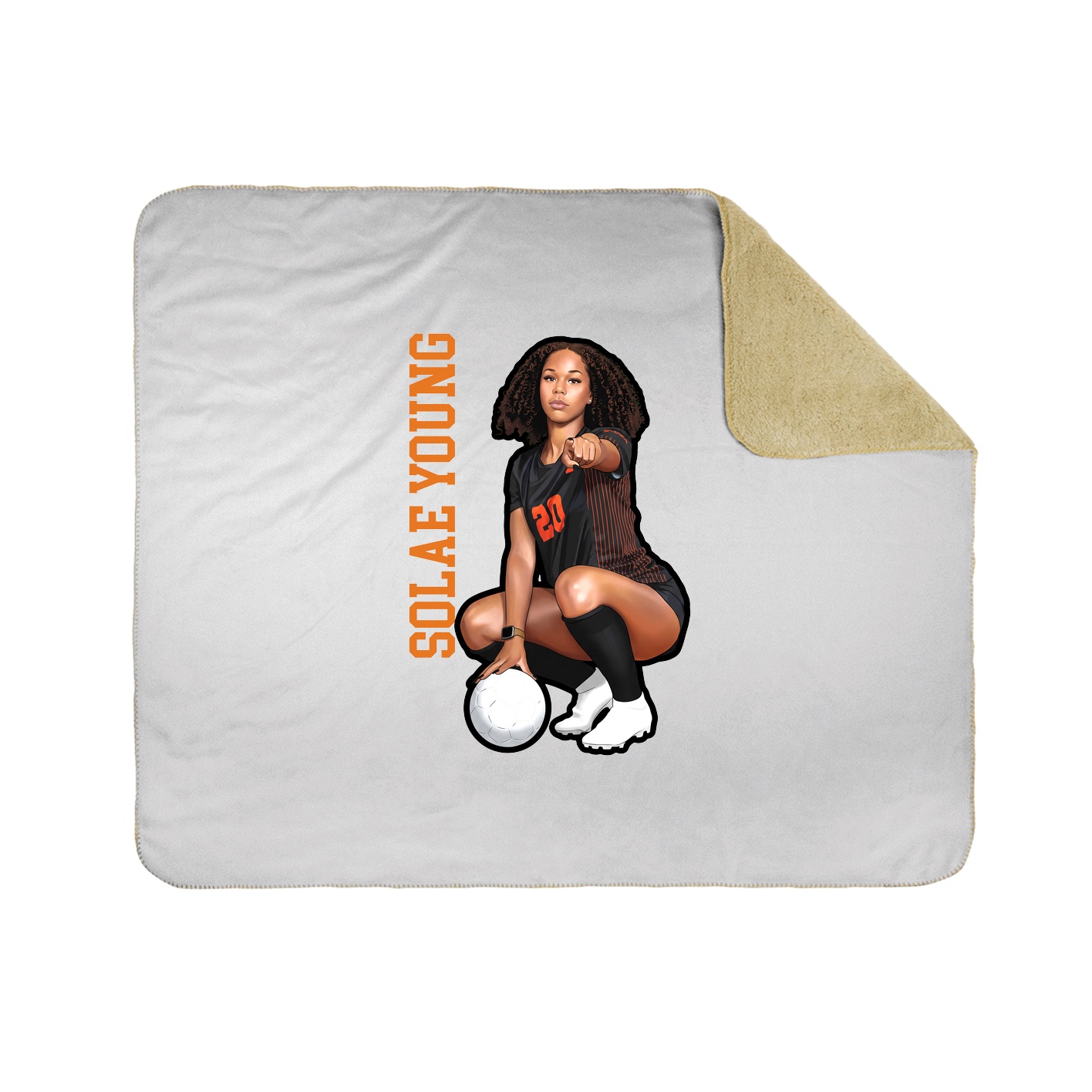 Throw Blanket — Name Vertical in White
