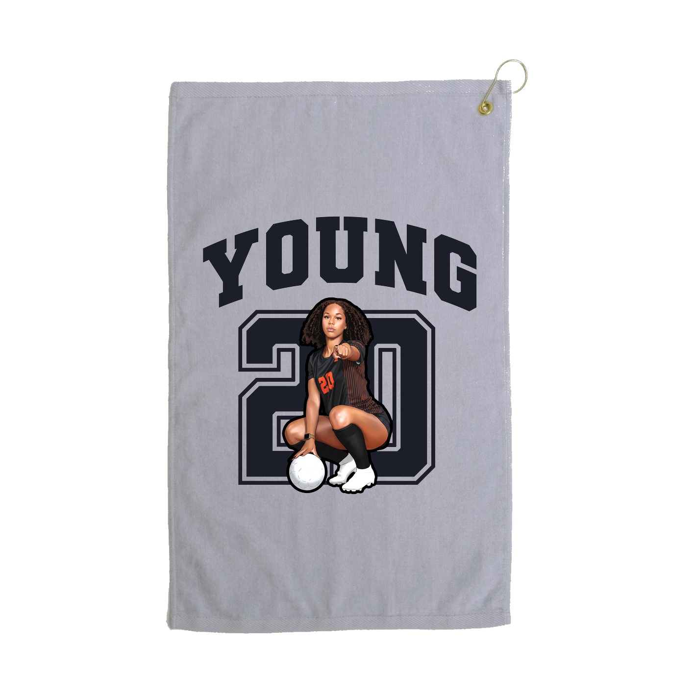 Golf Towel — Number in Grey