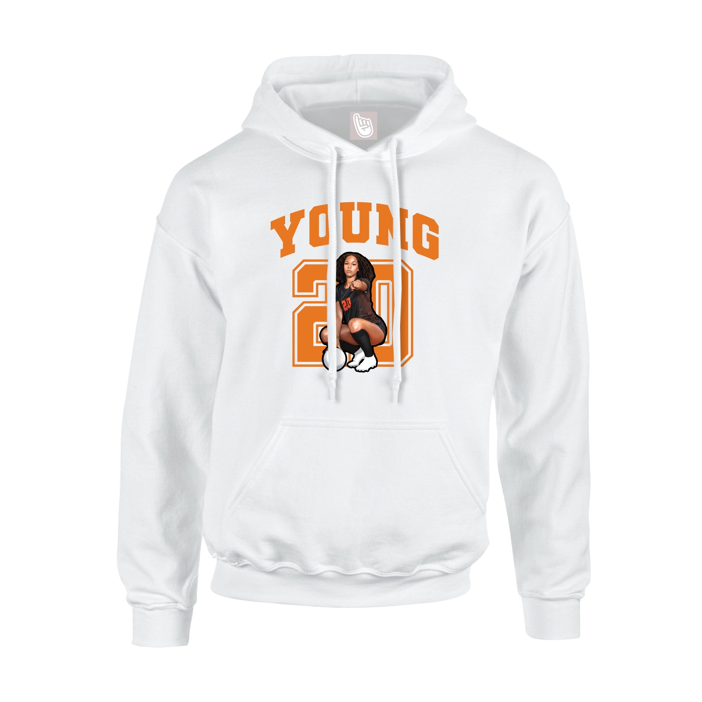 Hoodie — Number in White