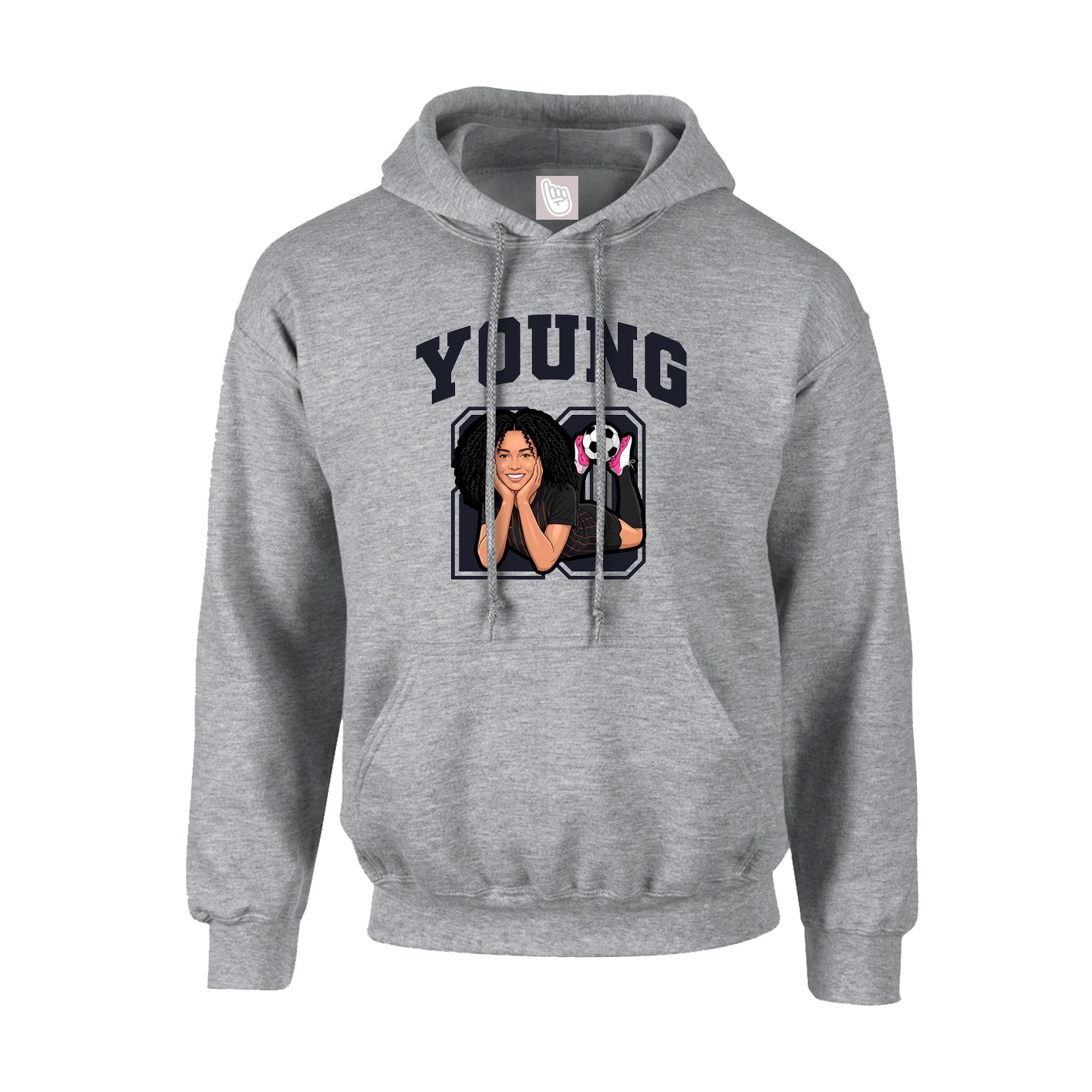 Hoodie — Number in Grey