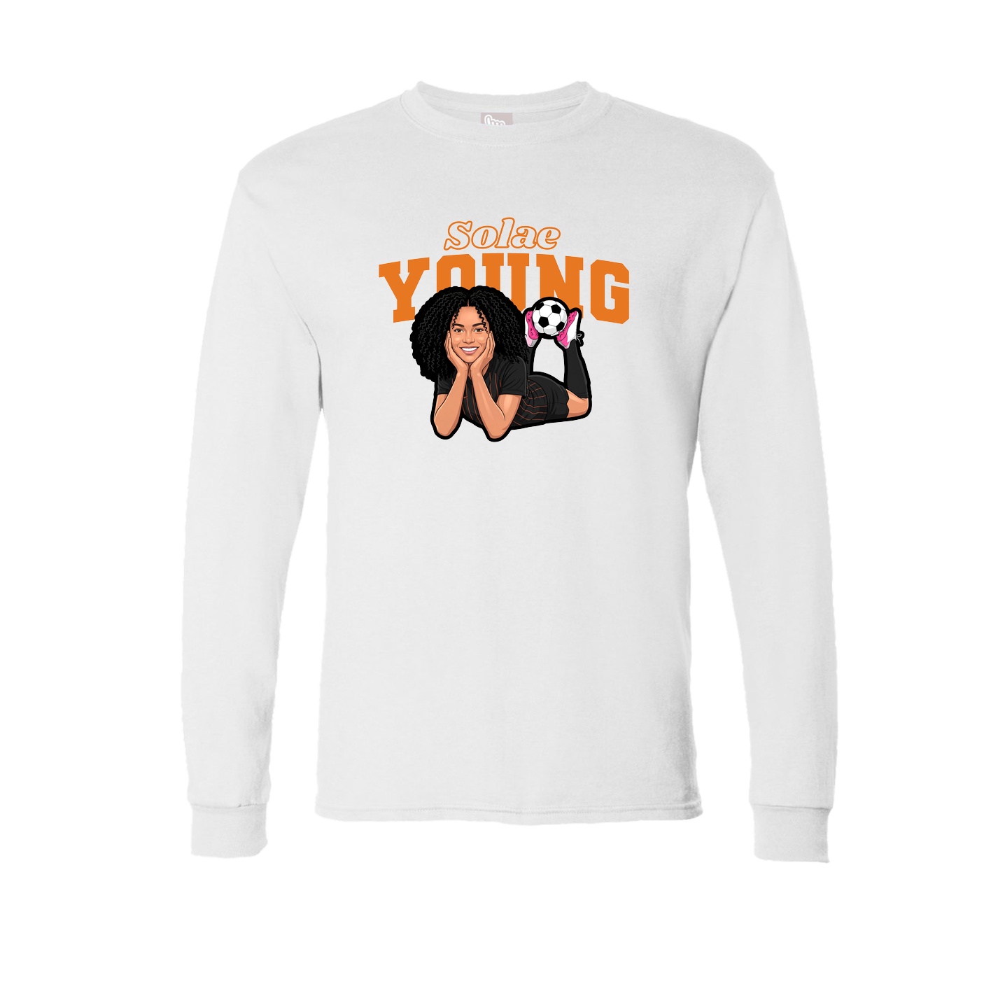 Long Sleeve Tee — Name Arch in White