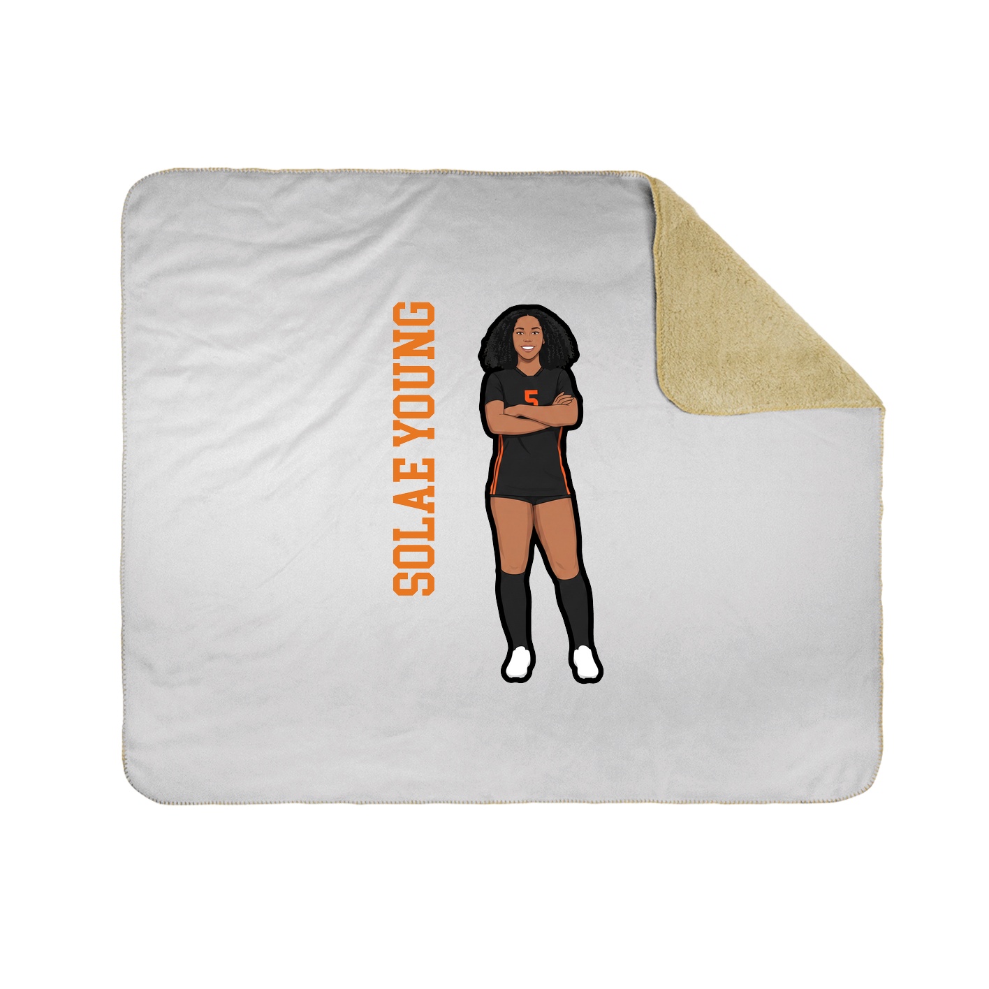 Throw Blanket — Name Vertical in White
