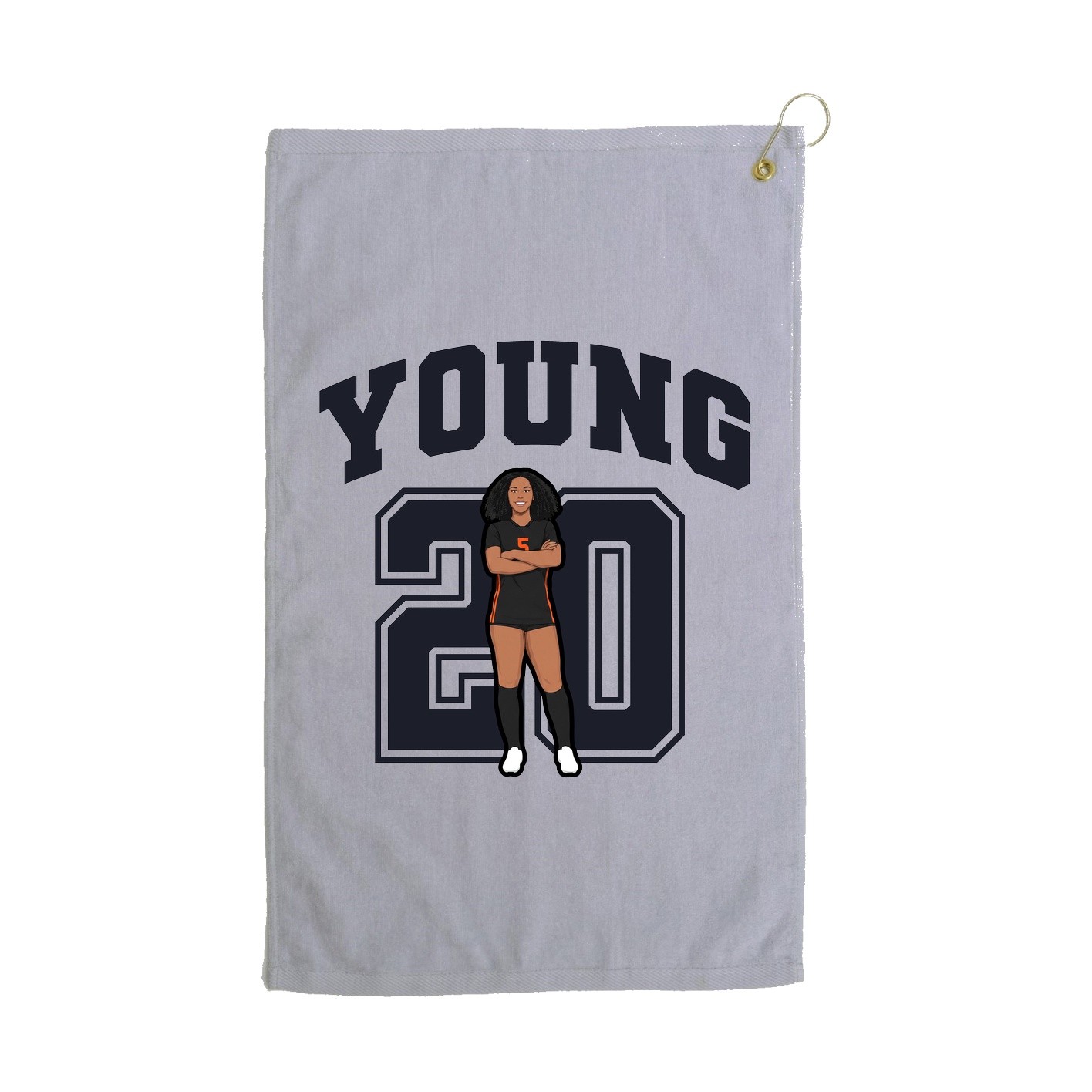 Golf Towel — Number in Grey