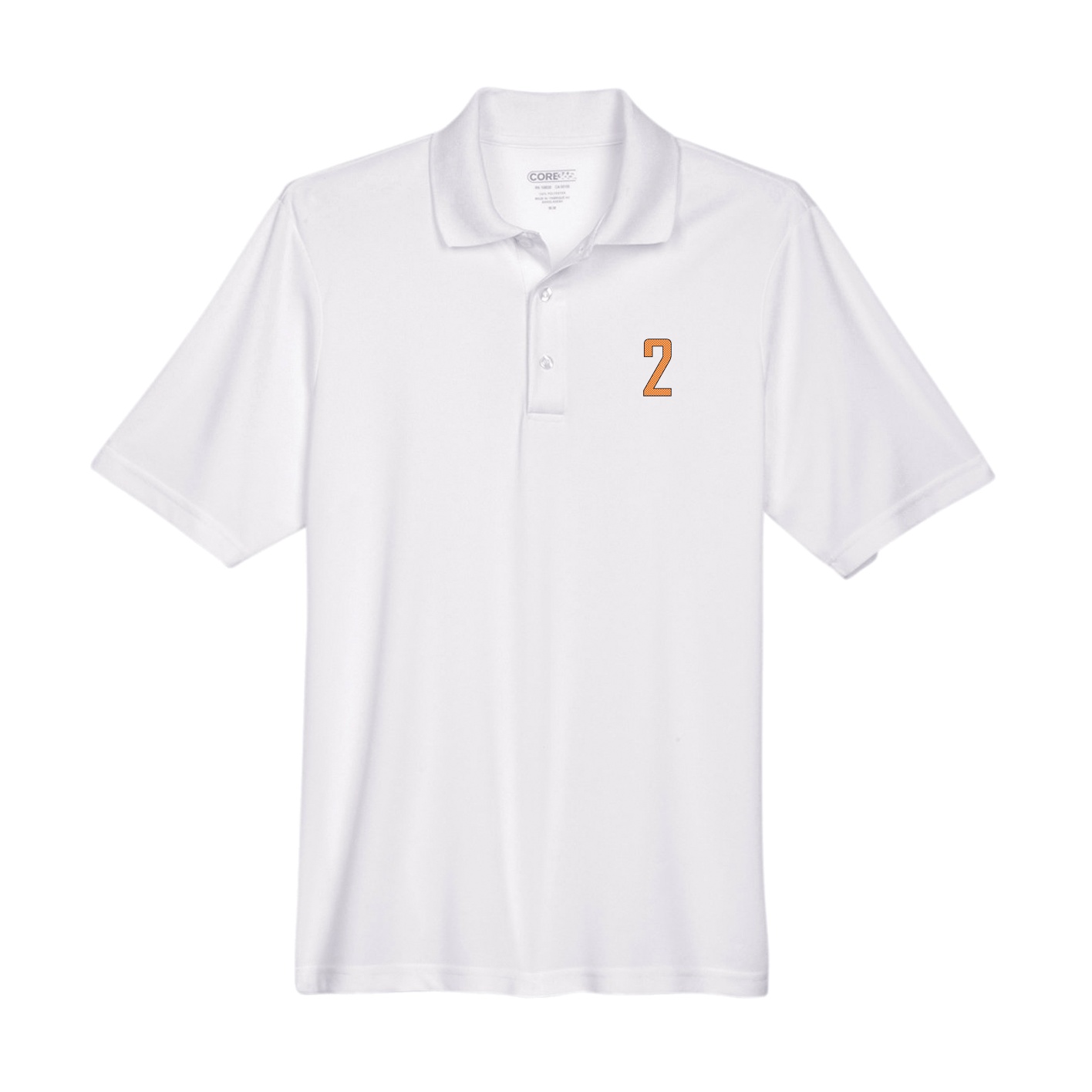 Performance Polo — Front Shirsy in White