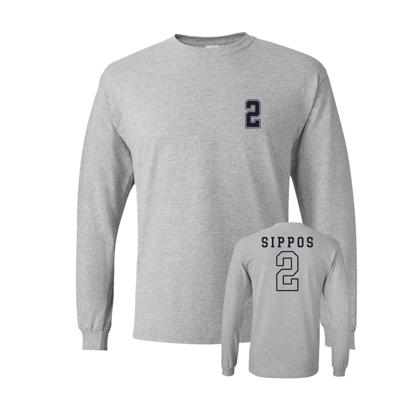 Long Sleeve Tee — Chest Back in Grey