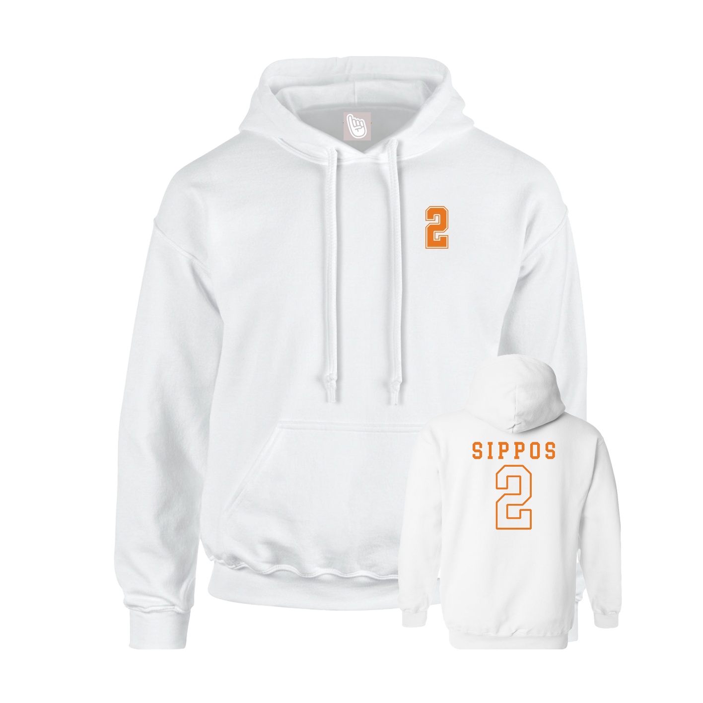 Hoodie — Chest Back in White