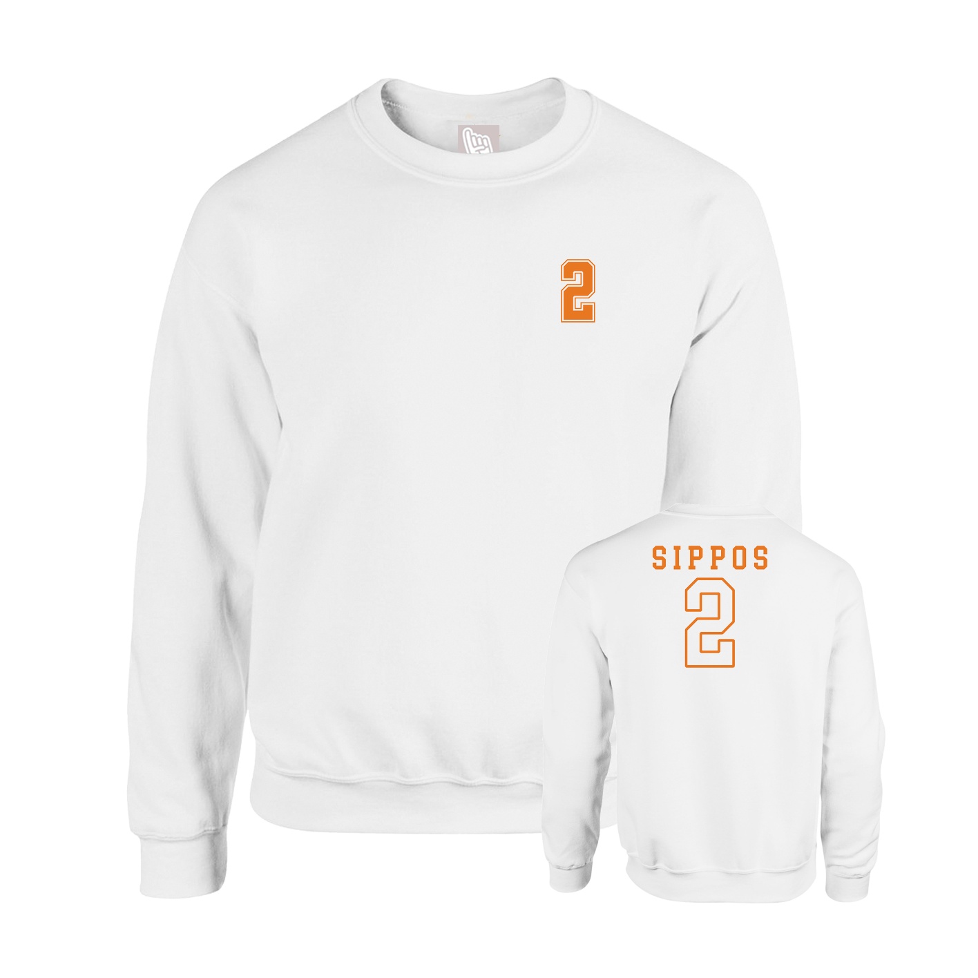 Fleece Crew — Chest Back in White