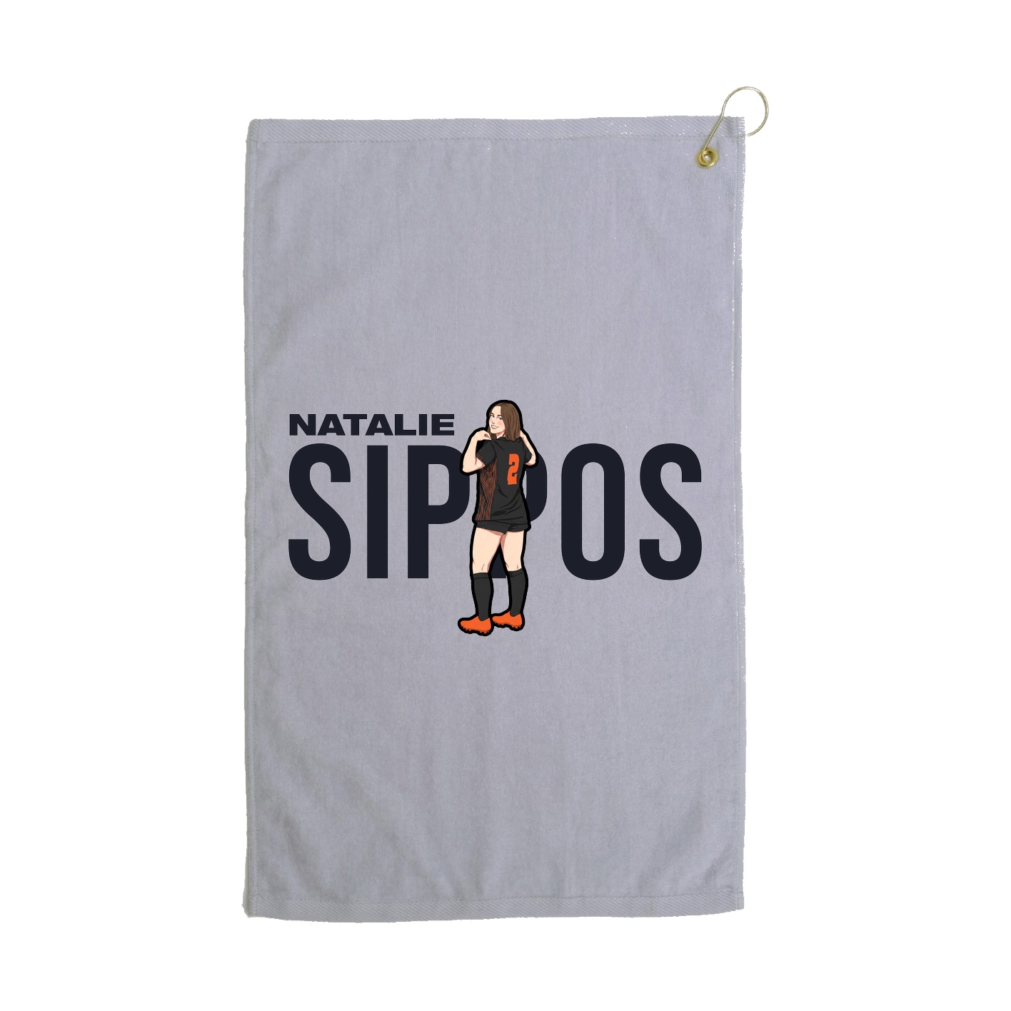 Golf Towel — Player Name in Grey