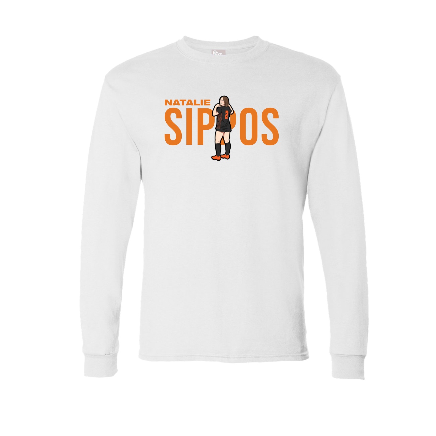 Long Sleeve Tee — Player Name in White