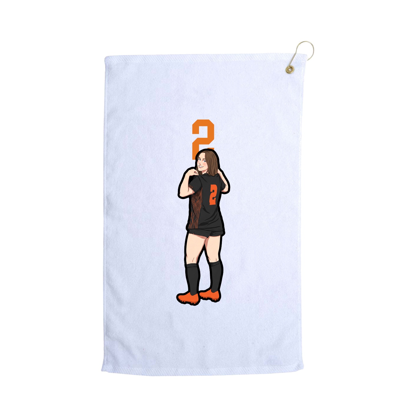 Golf Towel — Number Top in White